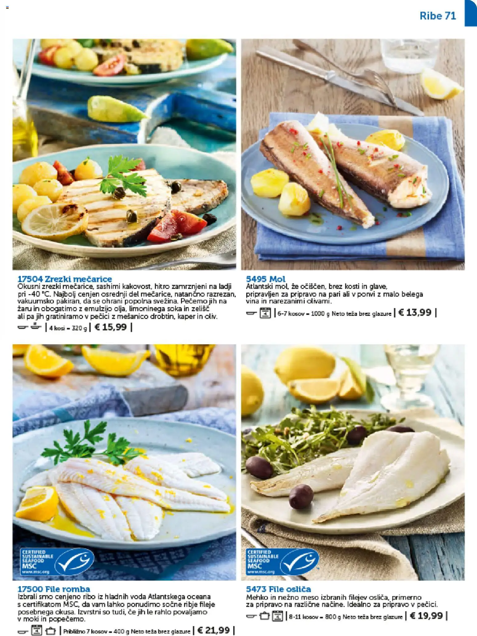 Novi Bofrost katalog ponudbe – veljaven od 01.02.2026 | Stran: 71 | Izdelki: Teza, Zrezki, Ribe, Voda