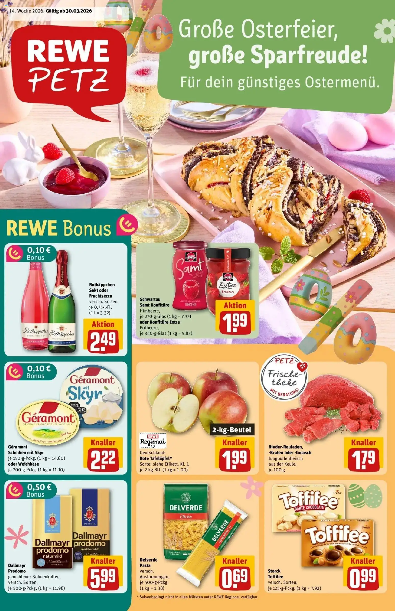 Rewe Prospekt Dillenburg	 – gültig ab 30.03.2026 | Seite: 3 | Produkte: Geramont, Schwartau samt, Sekt, Skyr