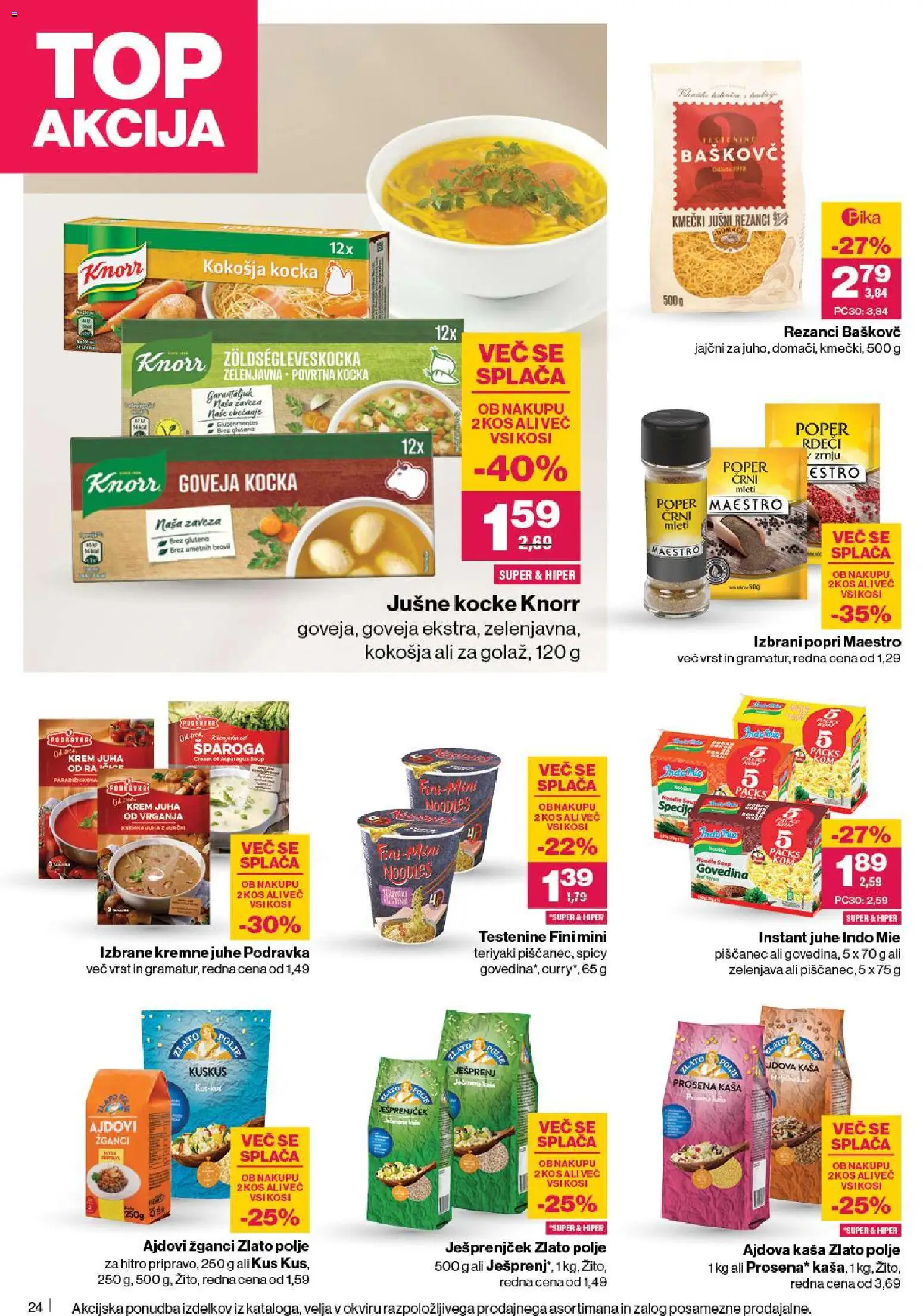 Novi Mercator katalog ponudbe – veljaven od 13.11.2025 | Stran: 26 | Izdelki: Rezanci, Juha, Kuskus, Testenine