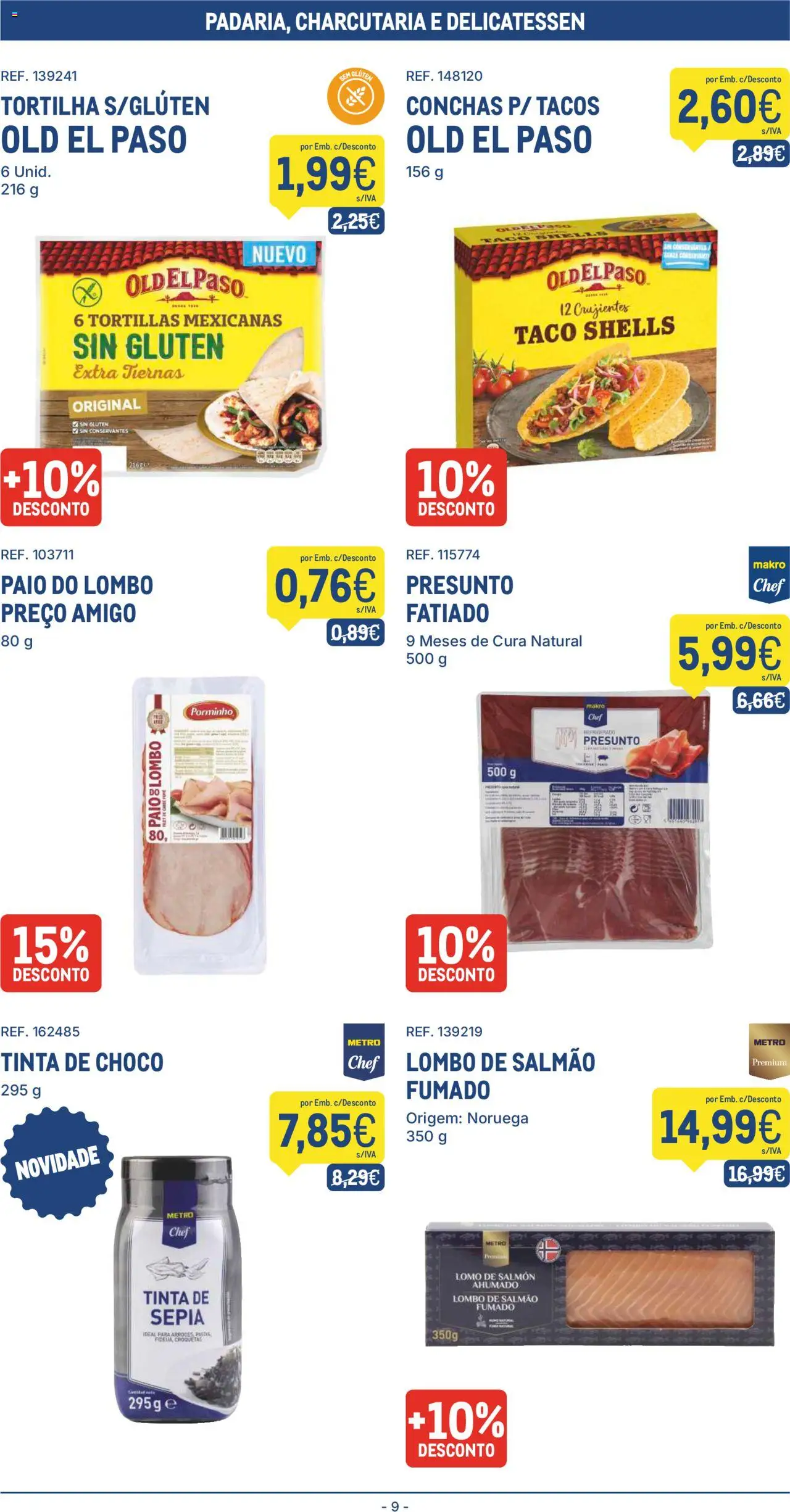 Makro folheto │ válido de 12.08.2025 | Página: 9 | Produtos: Tinta, Salmão, Lombo, Presunto