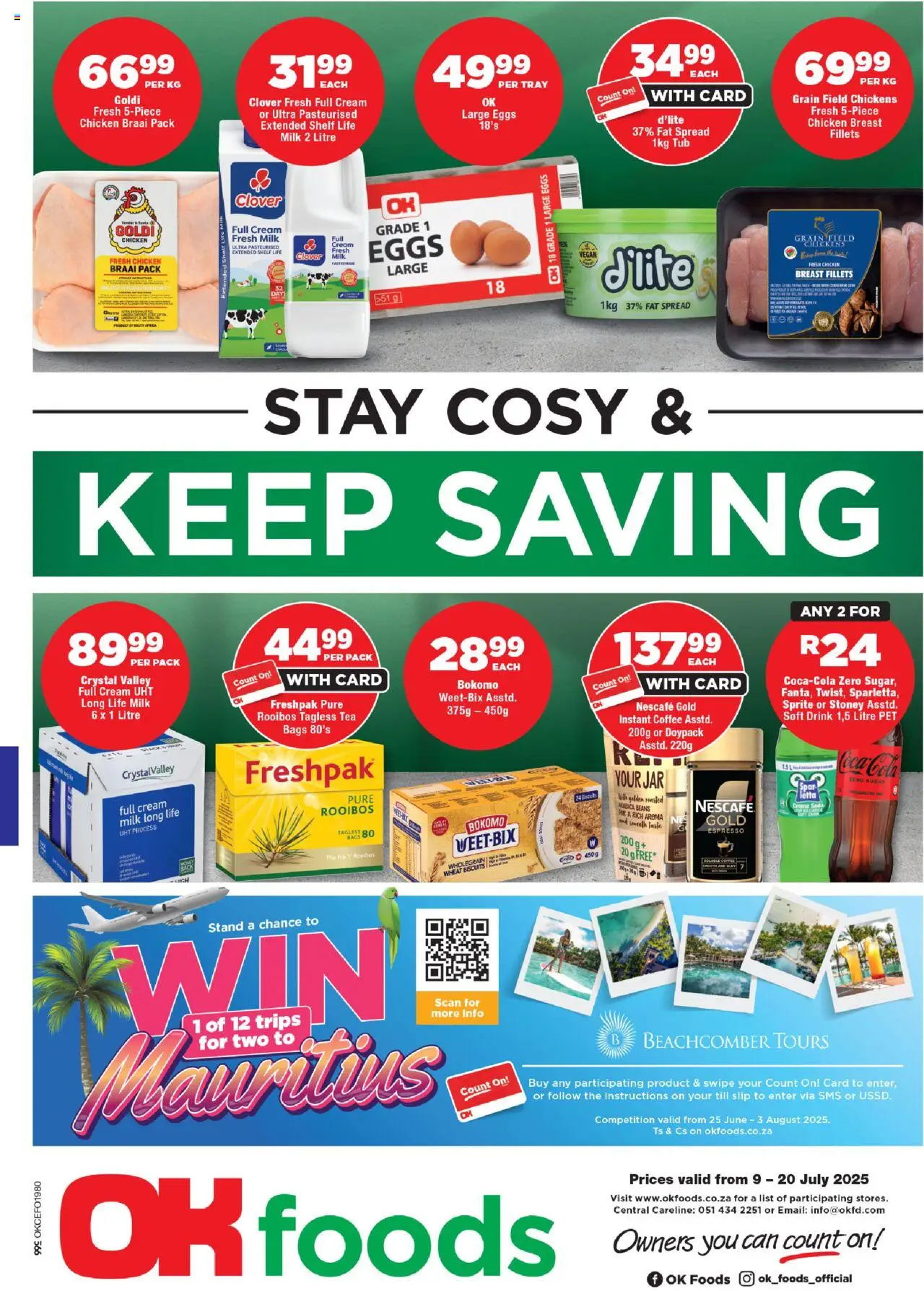 OK Foods Northen Cape - Specials │ valid from 09.07.2025 | Page: 1 | Products: Sprite, Stoney, Cream, Fat spread