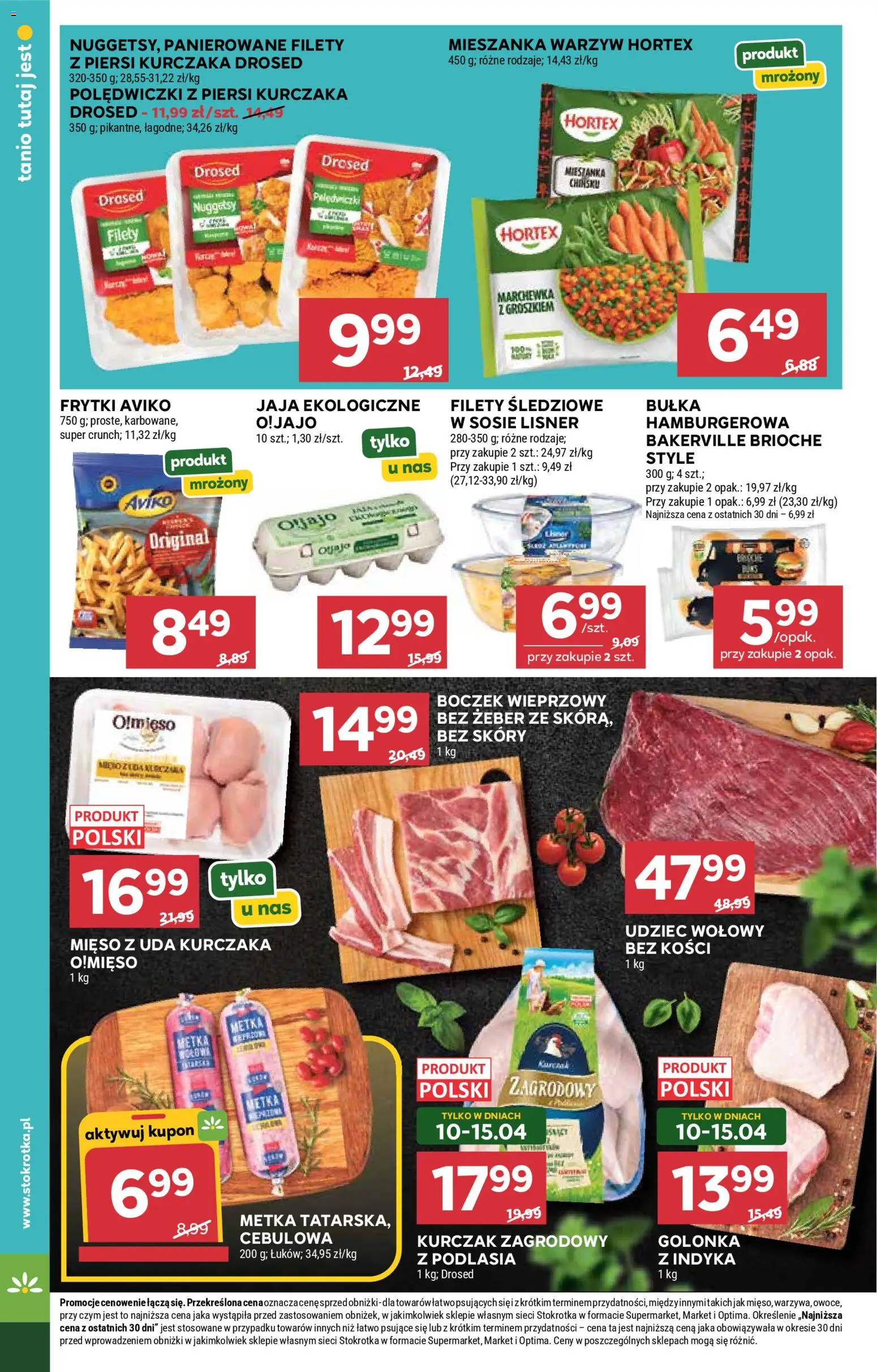 Stokrotka gazetka - Market od 09.04.2026 | Strona: 8 | Produkty: Kurczak, Mięso, Kurczak zagrodowy, Frytki