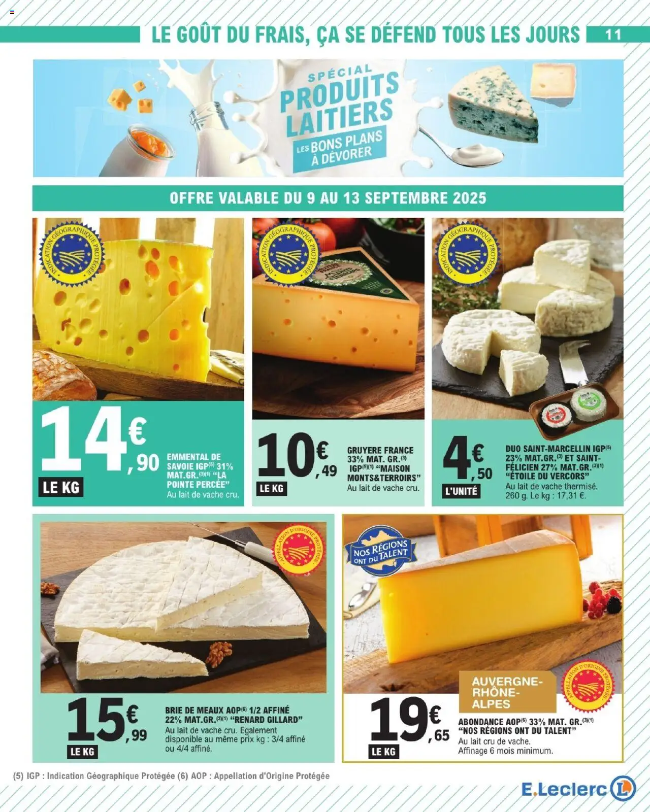  | Page: 11 | Produits: Emmental, Lait, Brie