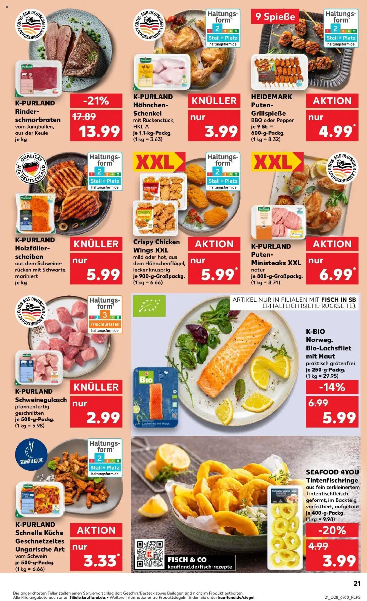 Kaufland prospekt Sulzbach-Rosenberg	 - gültig ab dem 09.07.2025 | Seite: 21 | Produkte: Hahnchen, Küche, Spieße, Fisch