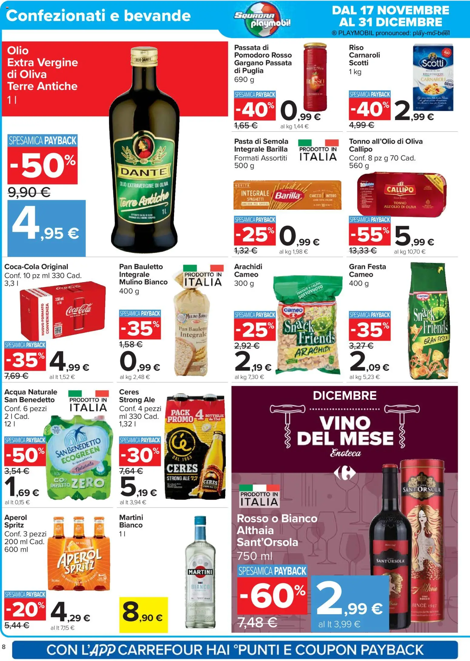 Volantino Carrefour del 02.12.2025 | Pagina: 8 | Prodotti: Pomodoro, Pasta, Enoteca, Coca Cola