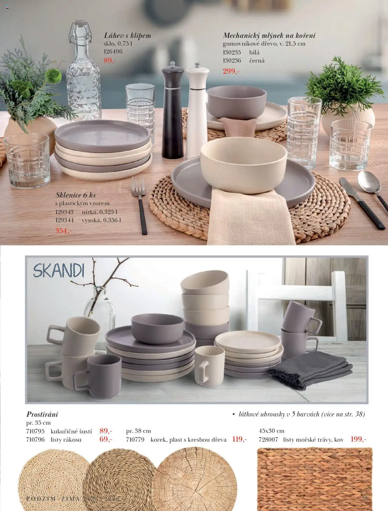 Orion katalog - Podzim/zima od 23.09.2025 | Strana: 33 | Produkty: Koření, Prostírání, Mlýnek, Sklenice