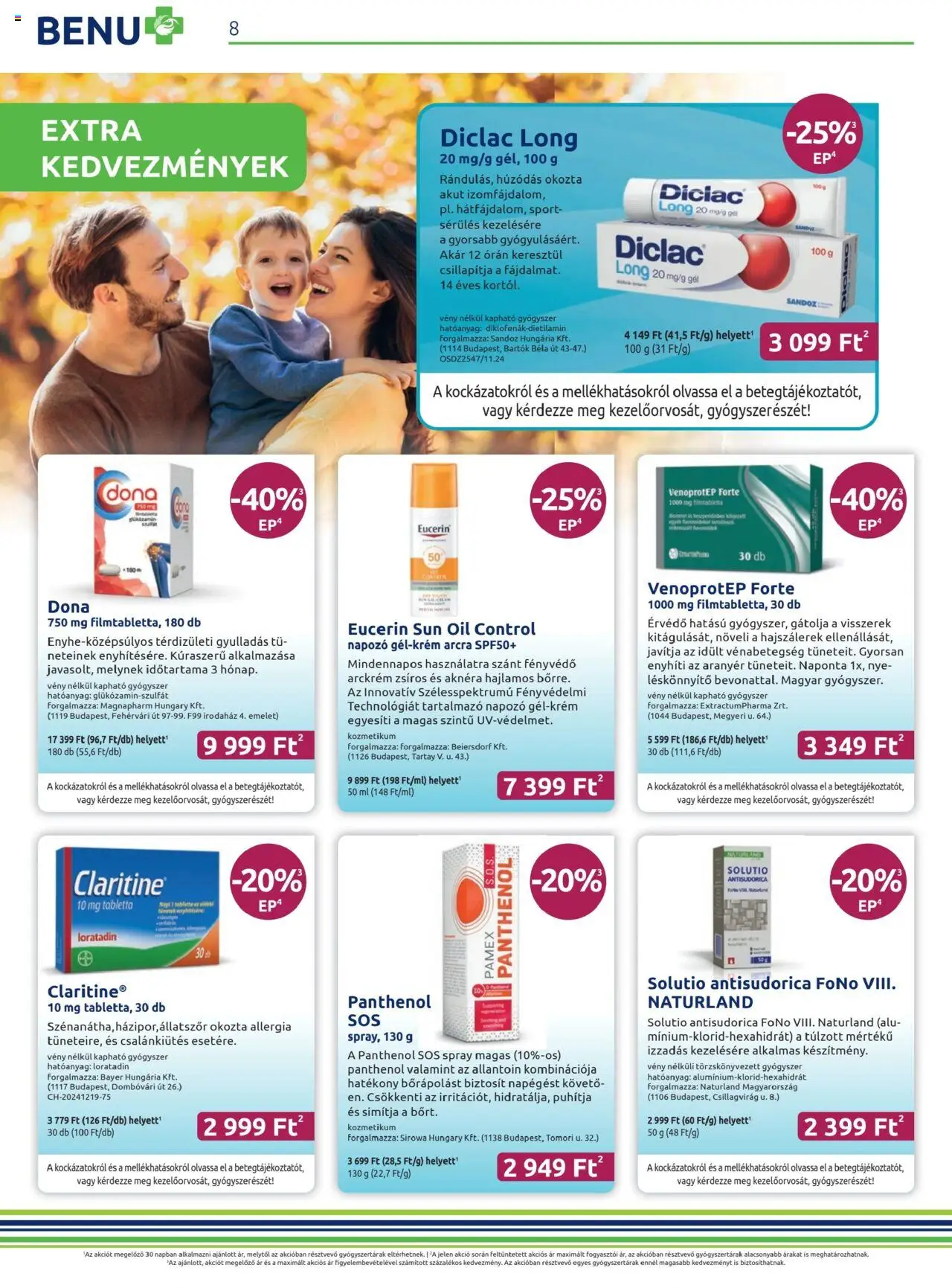 BENU Gyógyszertárak akciós ujság - amely érvényes a következő dátumtól: 01.07.2025 | Oldal: 8 | Termékek: Arckrém, Fényvédő