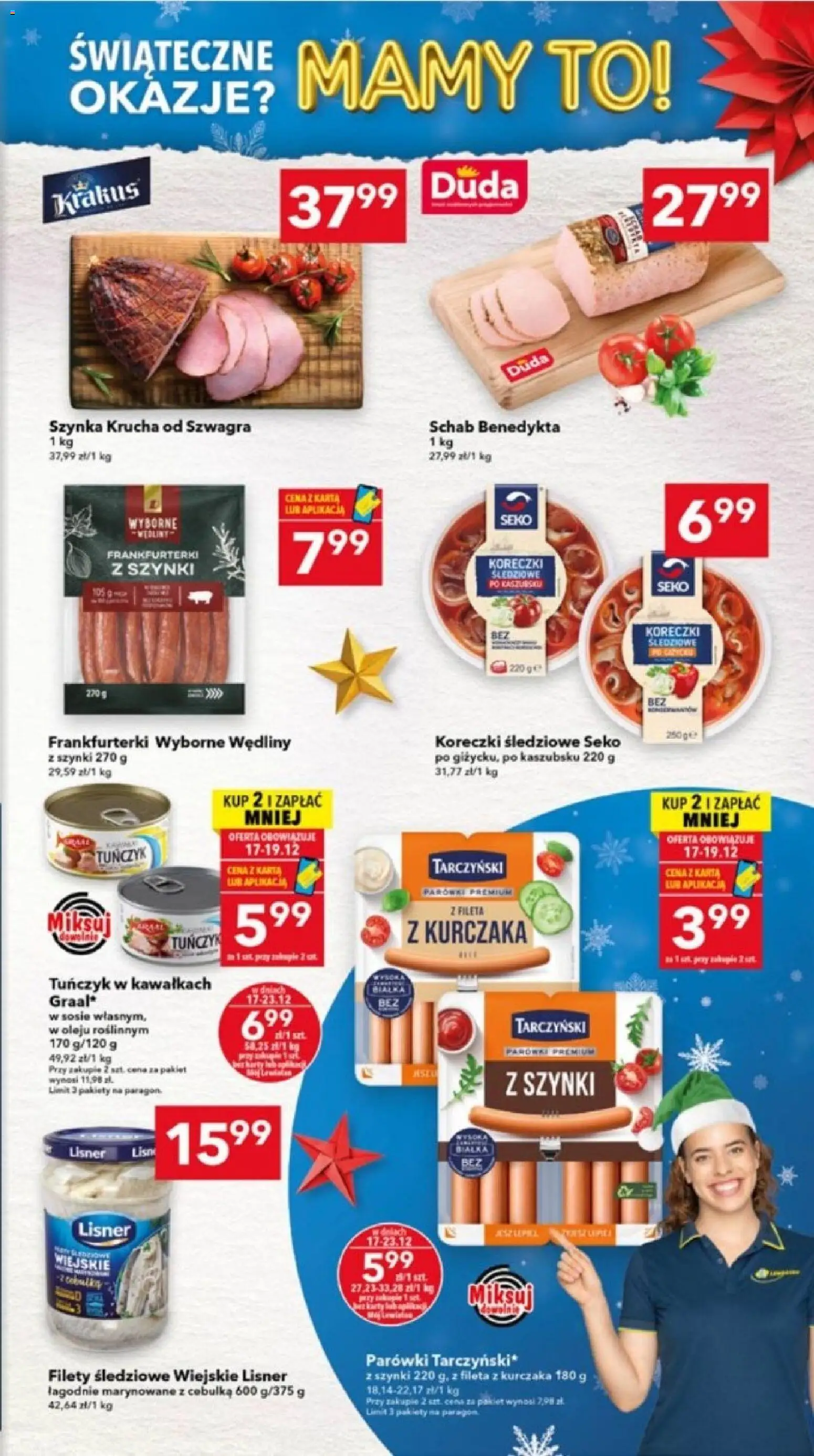 Lewiatan gazetka - Ostrów Wielkopolski od 17.12.2025 | Strona: 3 | Produkty: Schab, Frankfurterki, Szynka, Tuńczyk