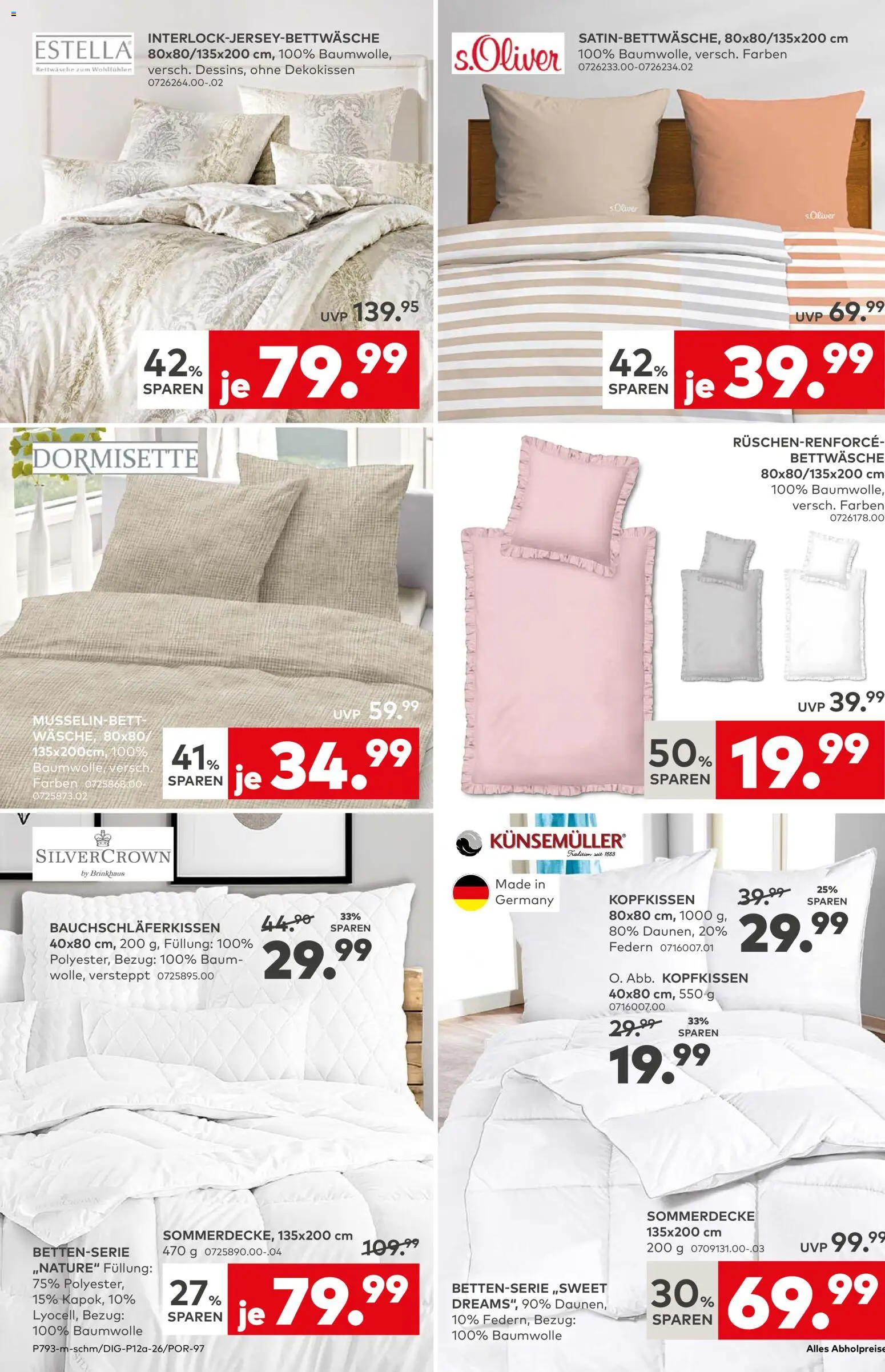 Porta! Prospekt Küche – gültig ab 09.03.2026 | Seite: 6 | Produkte: Bettwäsche, Kopfkissen