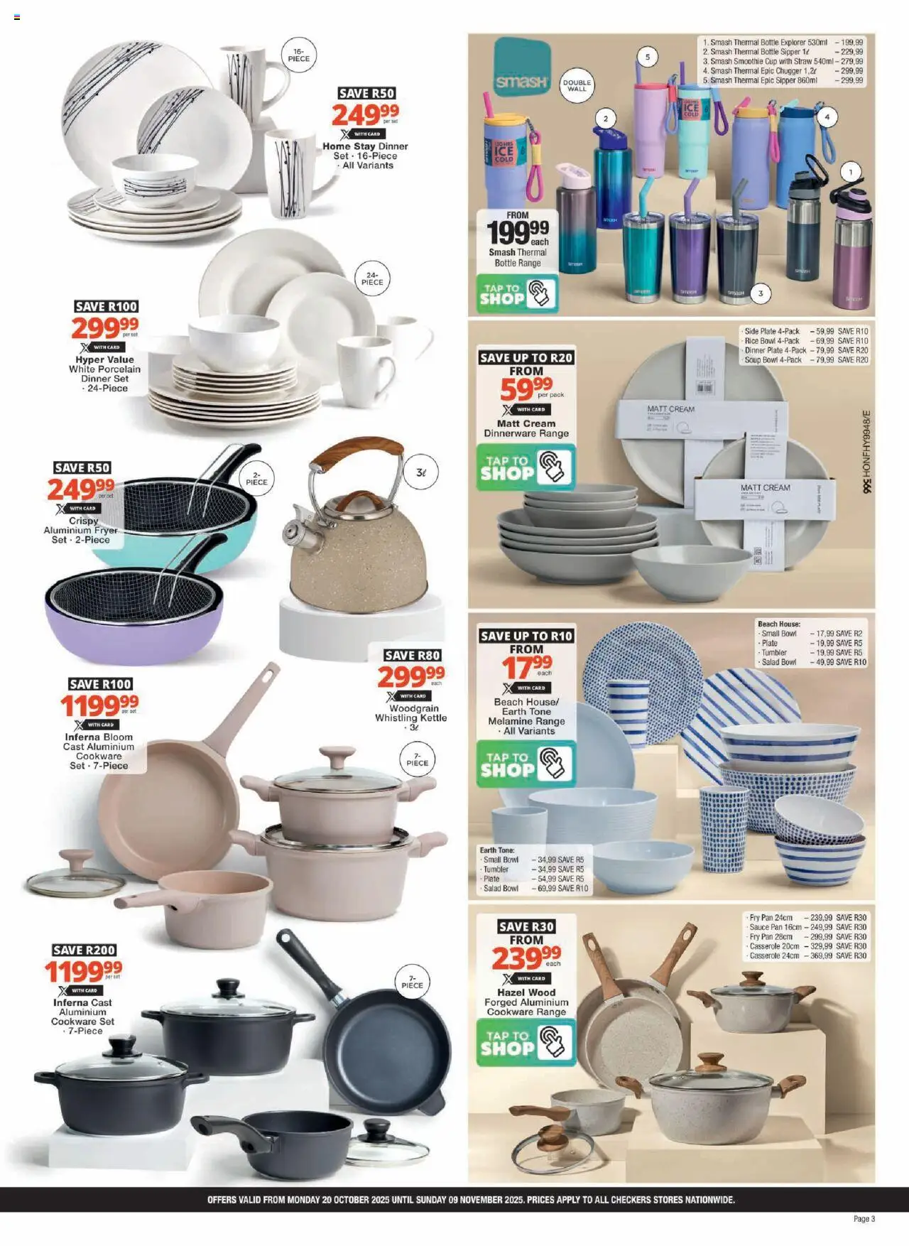 New Checkers catalogue – valid from 20.10.2025 | Page: 3 | Products: Plate, Bowl, Rice, Salad