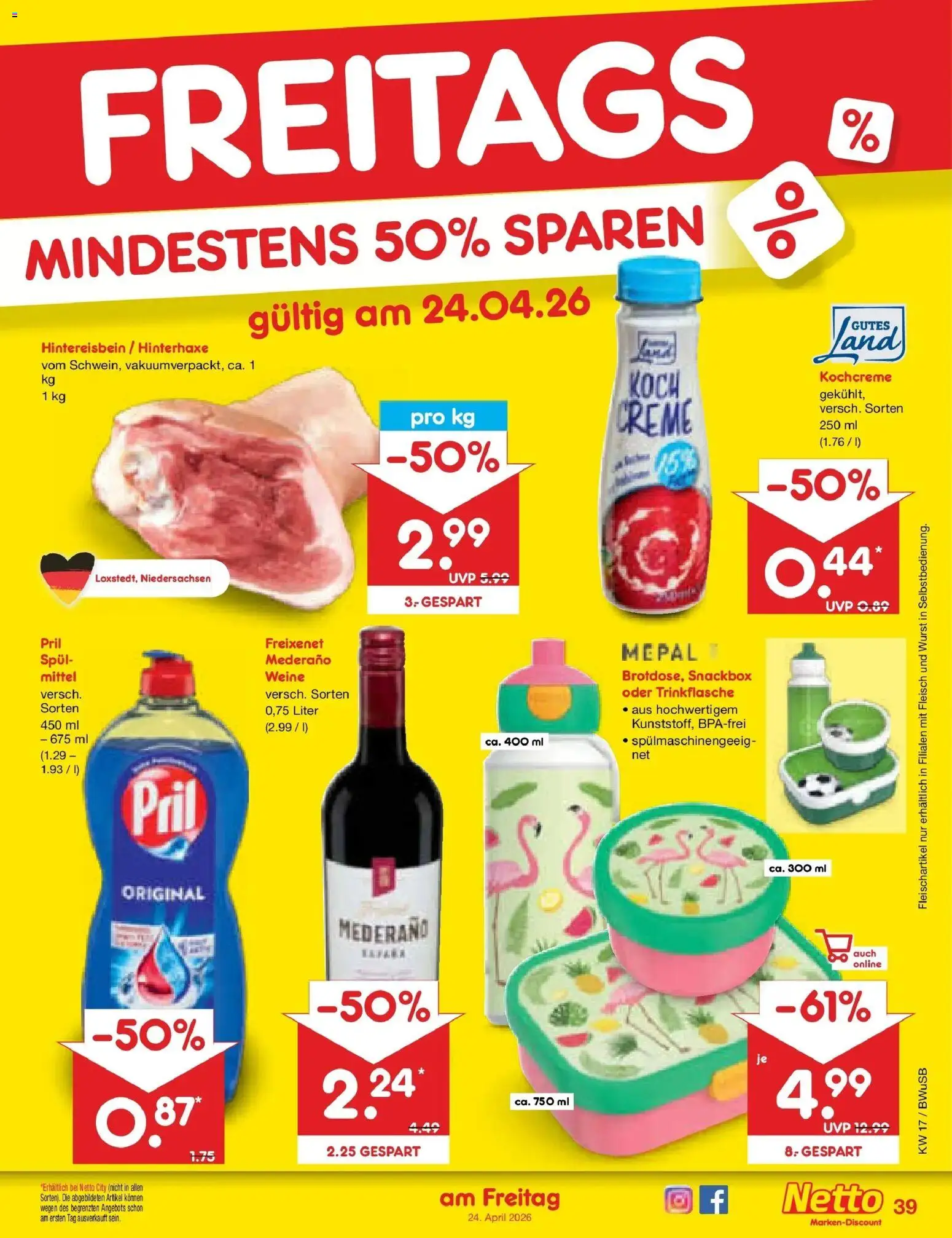 Netto Marken-Discount Prospekt Stemwede-Dielingen	 – gültig ab 20.04.2026 | Seite: 55 | Produkte: Freixenet, Creme, Pril, Fleisch