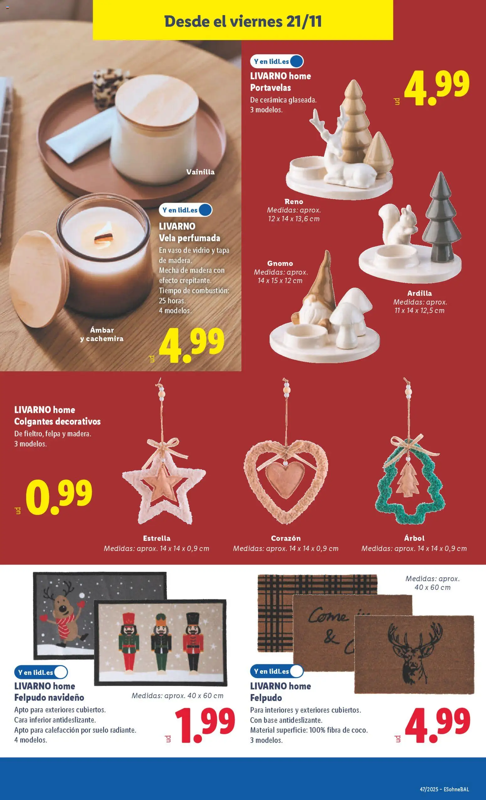 Lidl folleto de bazar │ válido desde el 17.11.2025 | Página: 27 | Productos: Vela, Felpudo