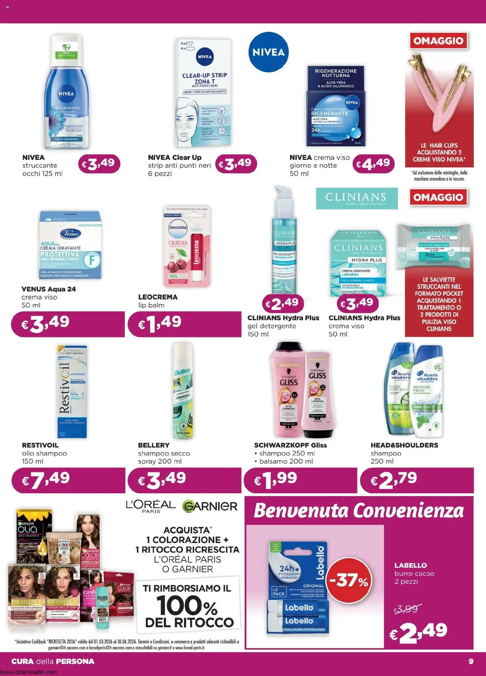 Volantino La Saponeria del 29.04.2026 | Pagina: 9 | Prodotti: Illuminante, Balsamo, Crema, Olio