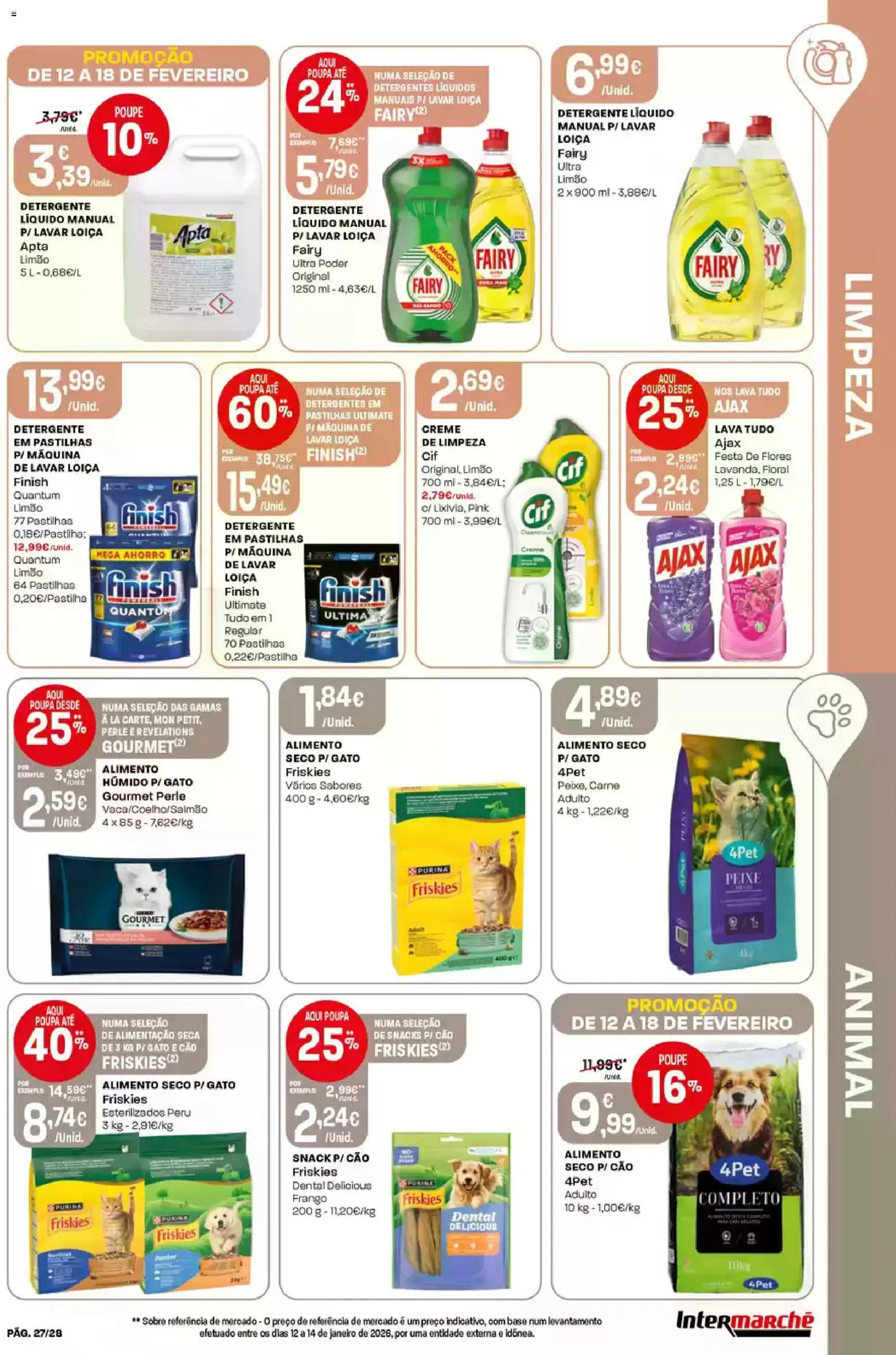 Intermarché Folheto Contact │ válido de 12.02.2026 | Página: 27 | Produtos: Base, Detergente, Peixe, Carne