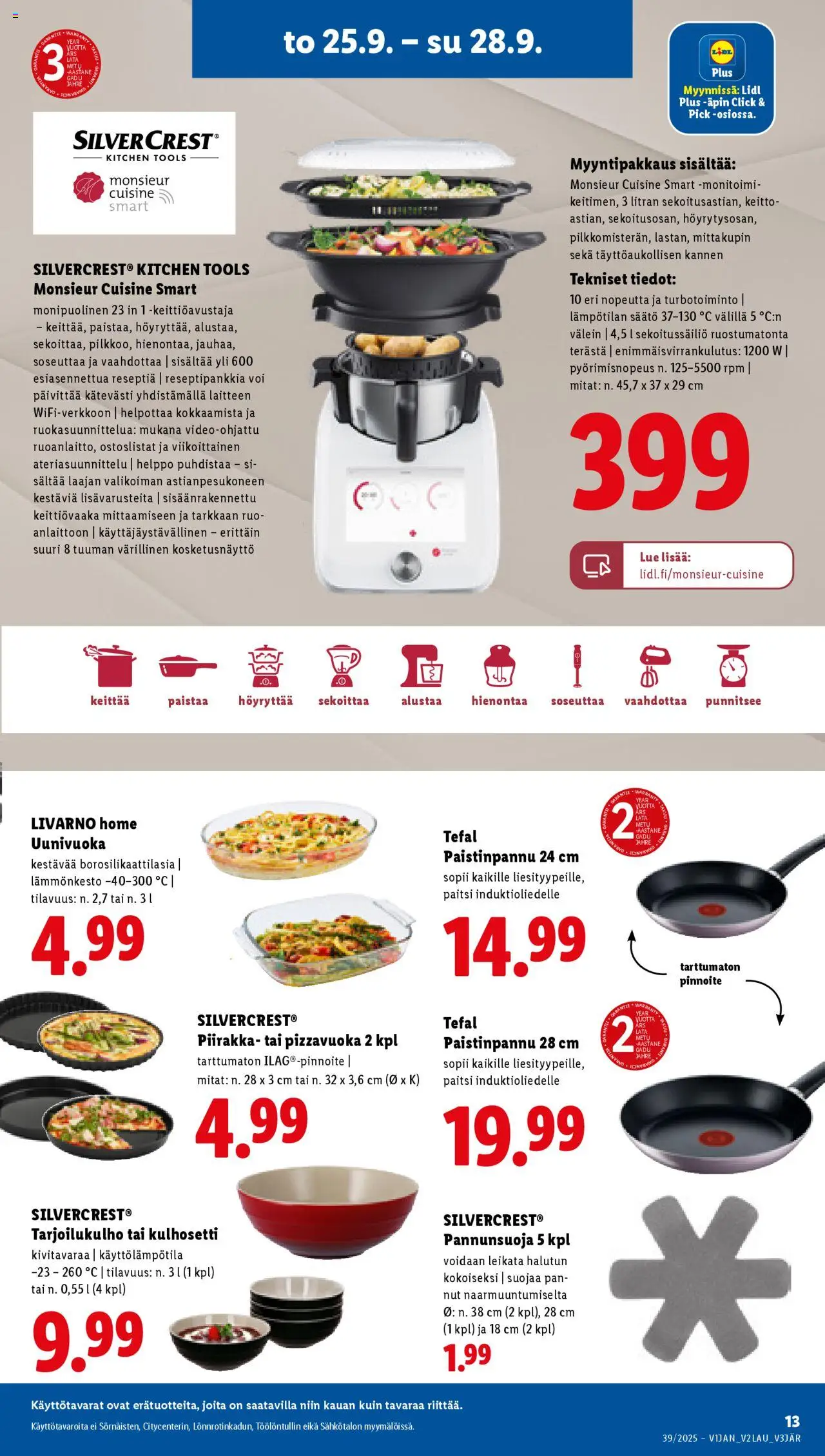 Lidl tarjoukset – voimassa 25.09.2025 alkaen | Sivu: 17 | Tuotteet: Uunivuoka, Keittiövaaka, Voi, Piirakka