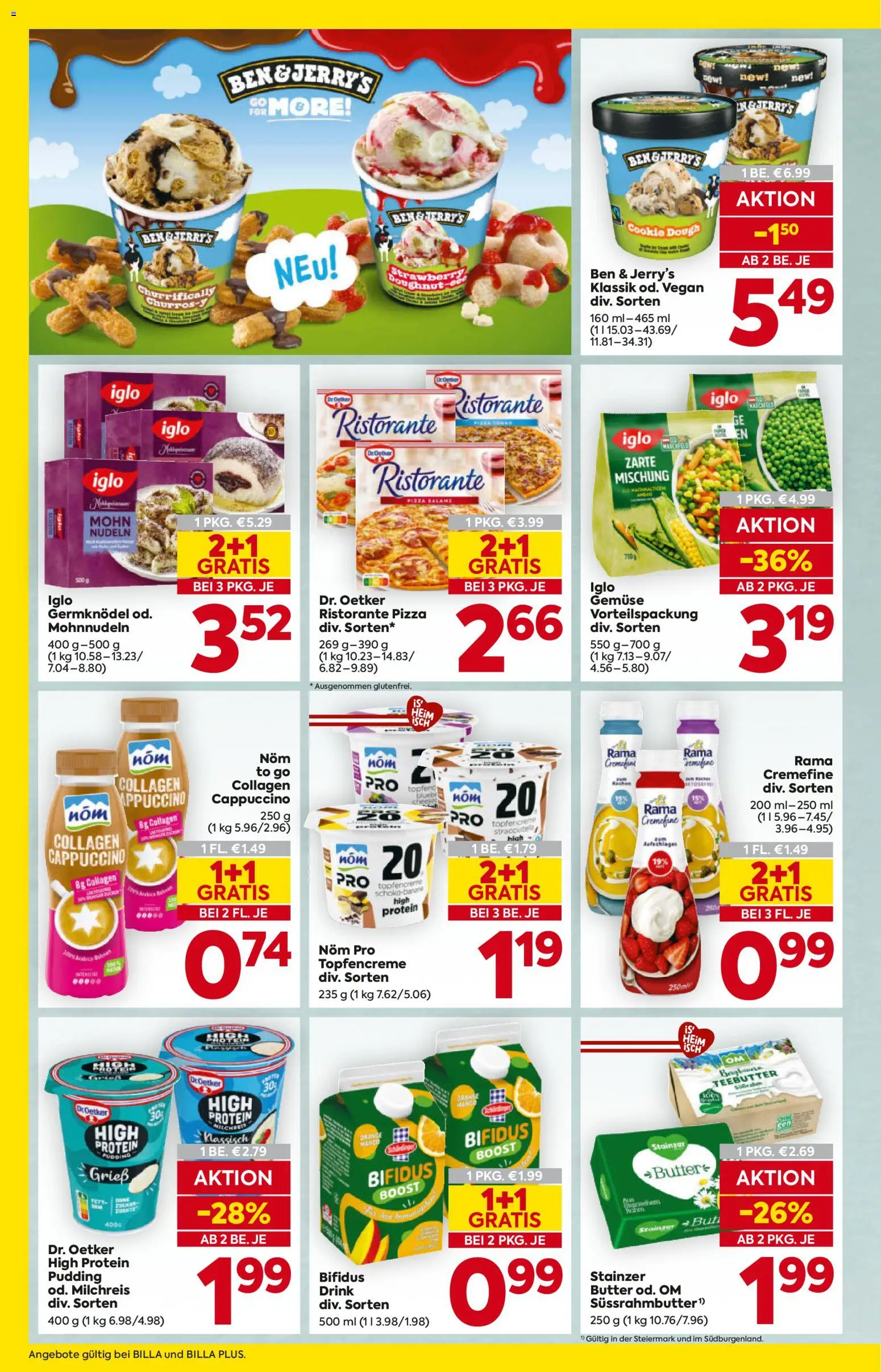 Billa Flugblatt - Steiermark gültig ab 05.03.2026 | Seite: 8 | Produkte: Gemüse, Butter, Pizza, Nudeln