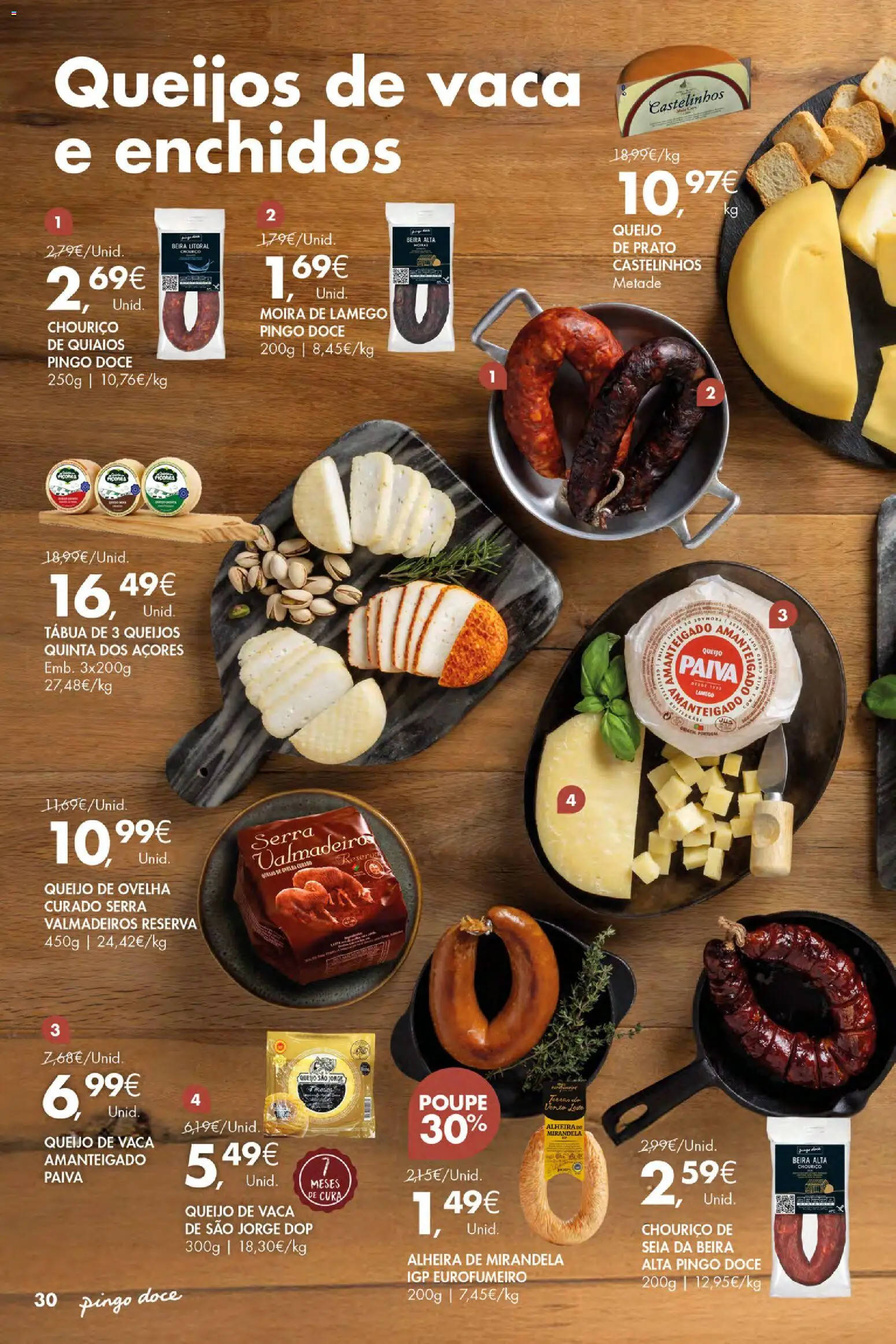 Pingo Doce Vinhos e Sabores de Portugal Açores │ válido de 15.01.2026 | Página: 30 | Produtos: Tábua, Queijo, Chouriço, Alheira