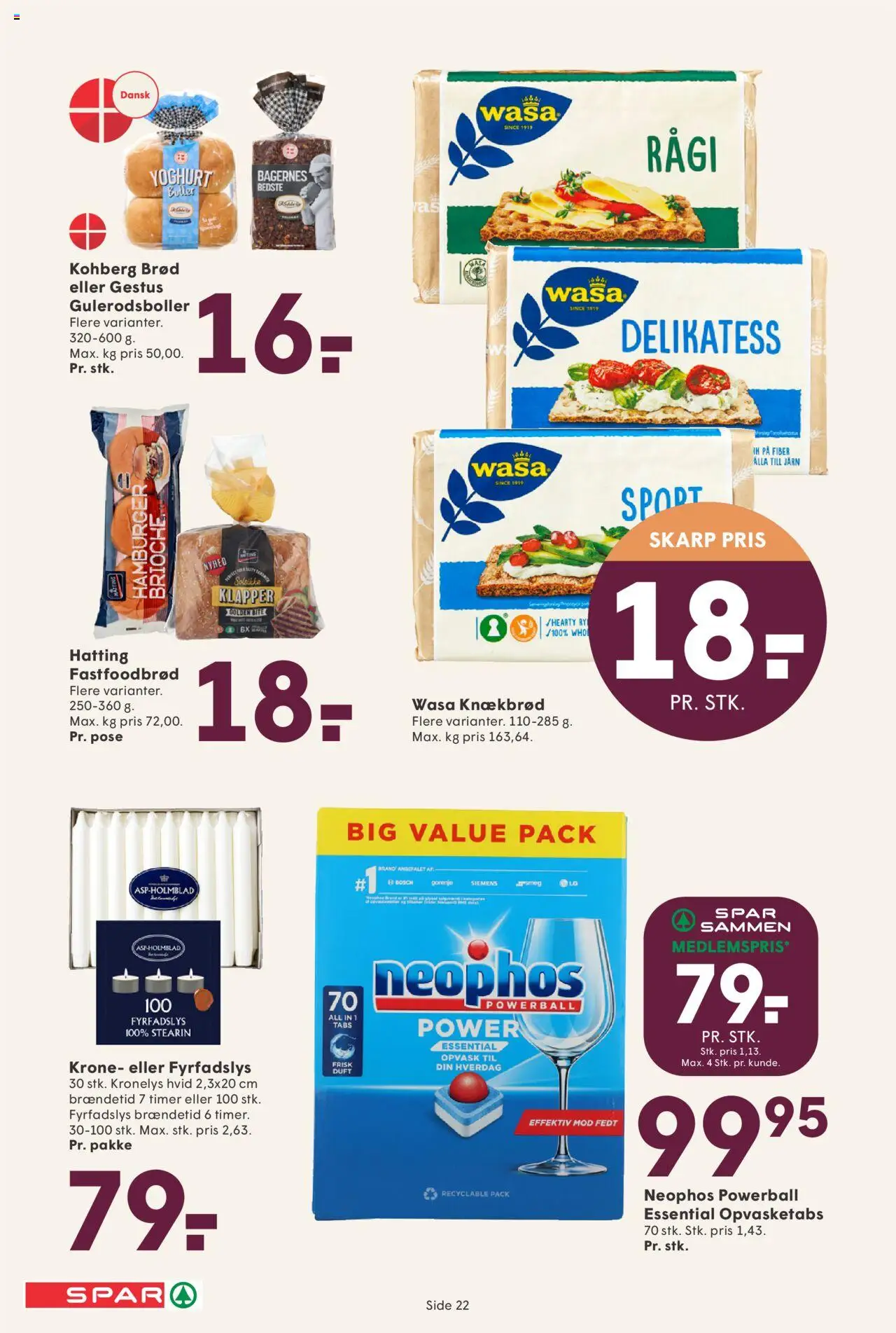Spar Tilbudsavis gyldig fra 29.08.2025 | Side: 22 | Produkter: Duft, Yoghurt, Brød, Knækbrød