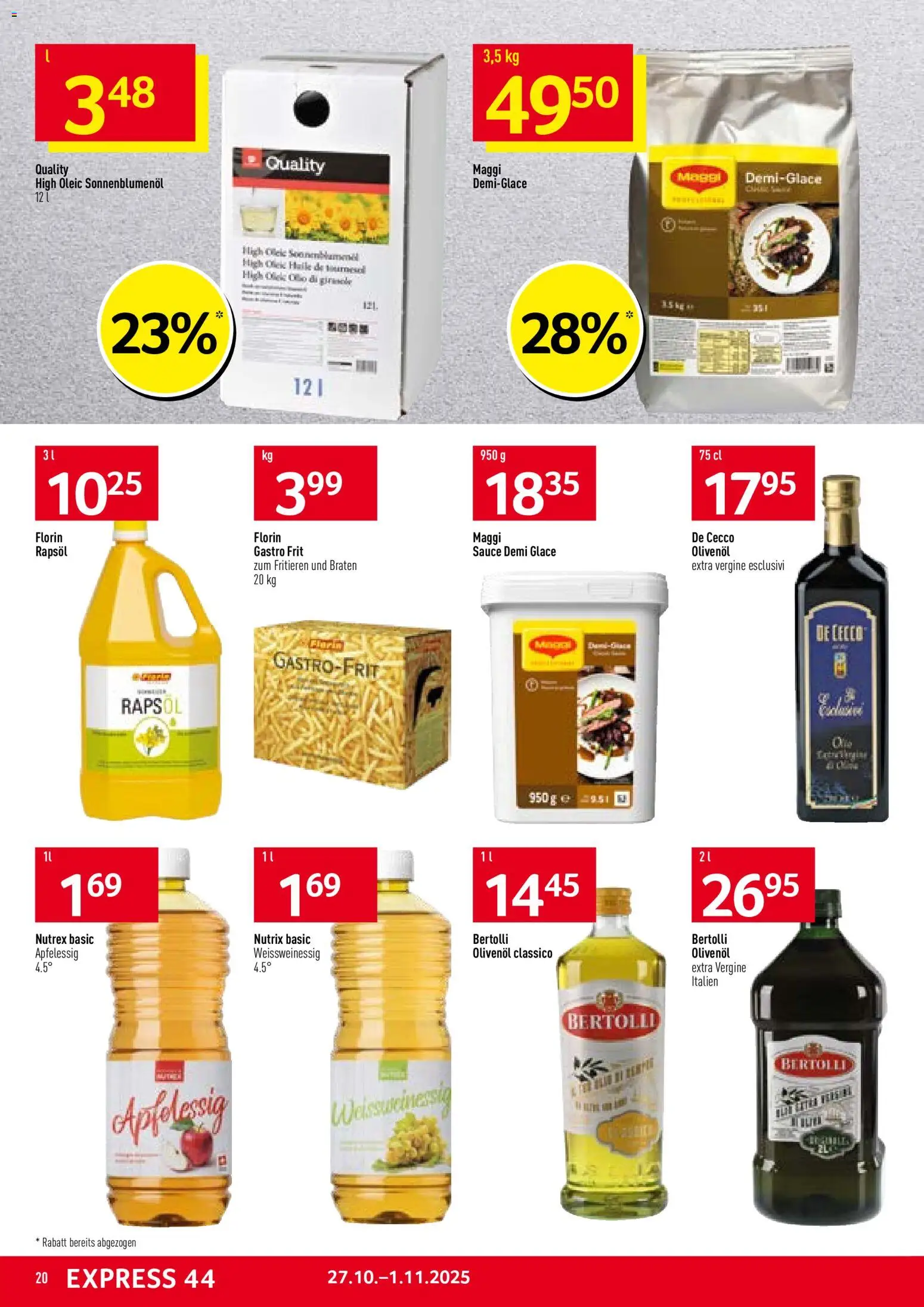 Prodega Aktionen – gültig ab 27.10.2025 | Seite: 20 | Produkte: Rapsöl, Glace