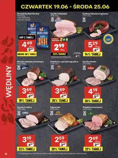 Delikatesy Centrum Gazetka od 19.06.2025 | Strona: 25 | Produkty: Kiełbasa, Parówki berlinki, Delikatesy, Wędliny