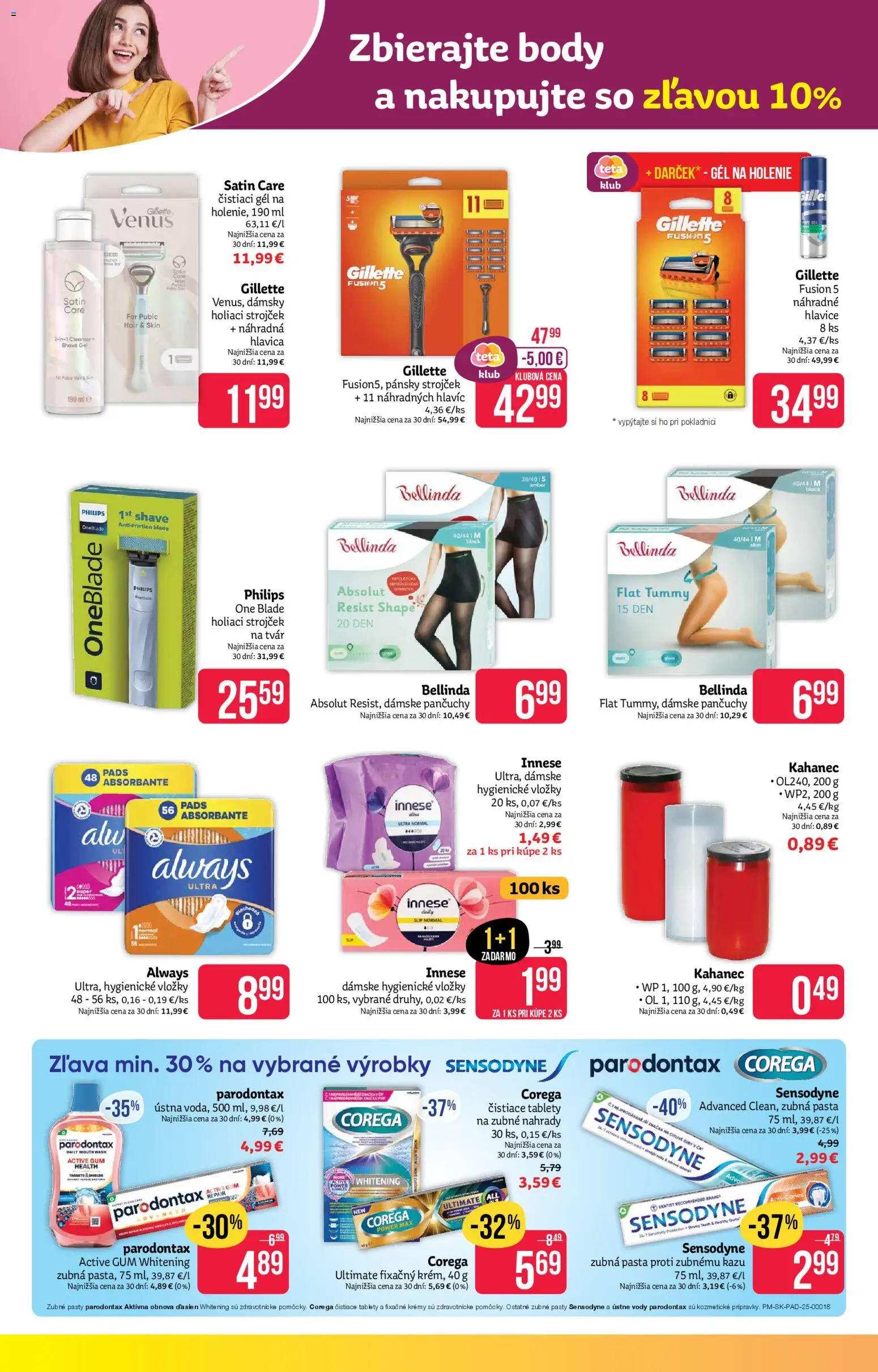 Nové Teta drogerie akcie – leták je platný od 16.02.2026 | Strana: 8 | Produkty: One blade, Strojček, Holiaci strojček, Zubná pasta