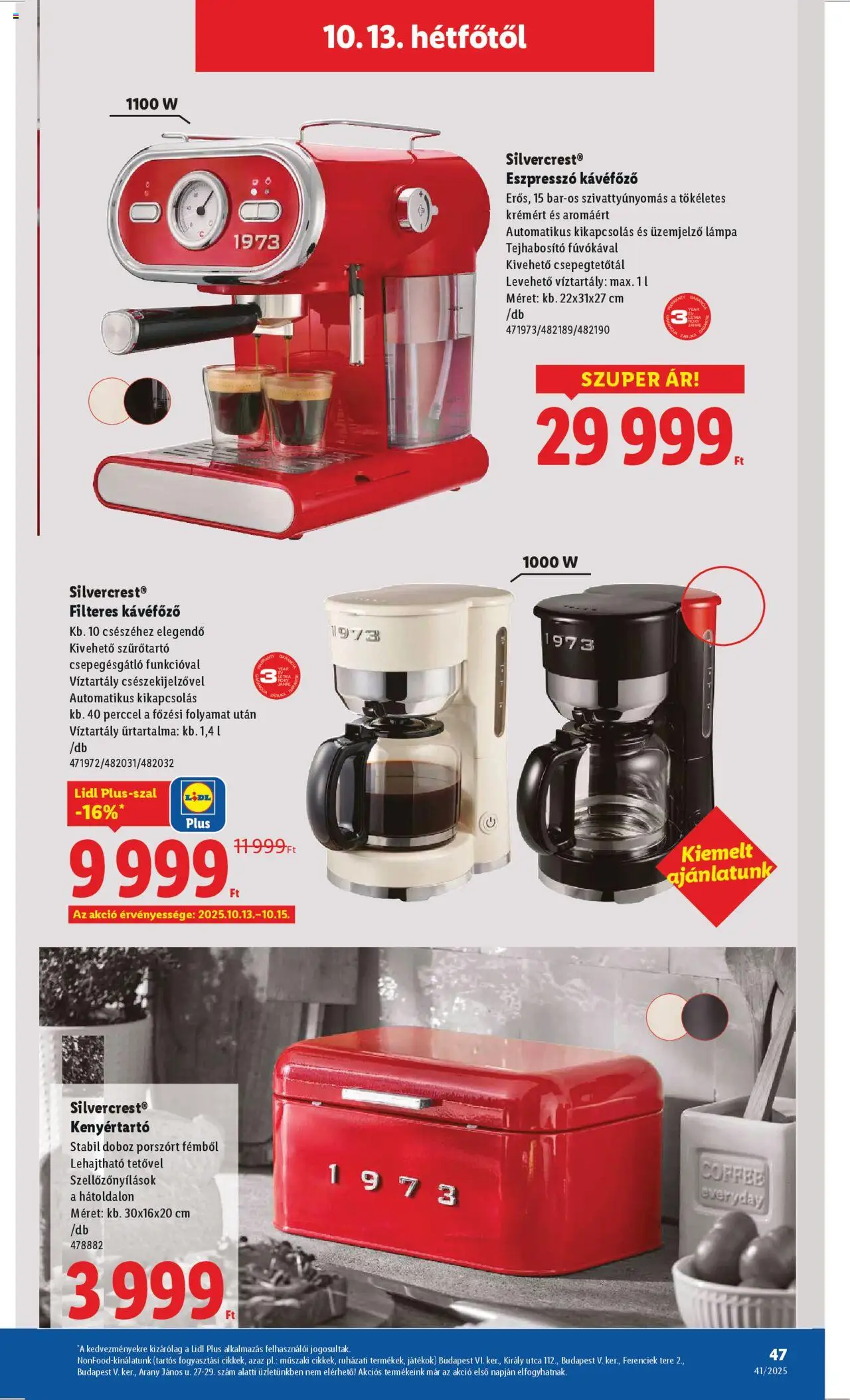 Lidl akciós ujság - amely érvényes a következő dátumtól: 09.10.2025 | Oldal: 47 | Termékek: Játékok, Doboz, Lámpa, Kenyértartó