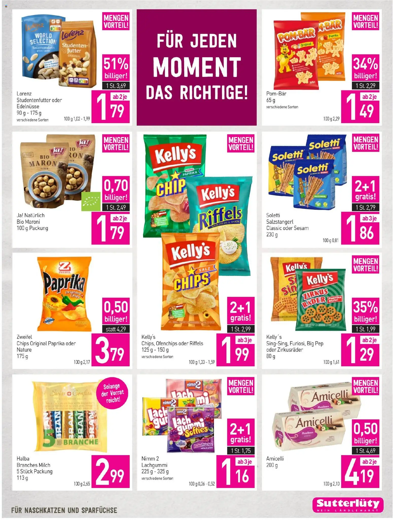 Sutterlüty Flugblatt gültig ab 27.11.2025 | Seite: 17 | Produkte: Chips, Salz, Milch
