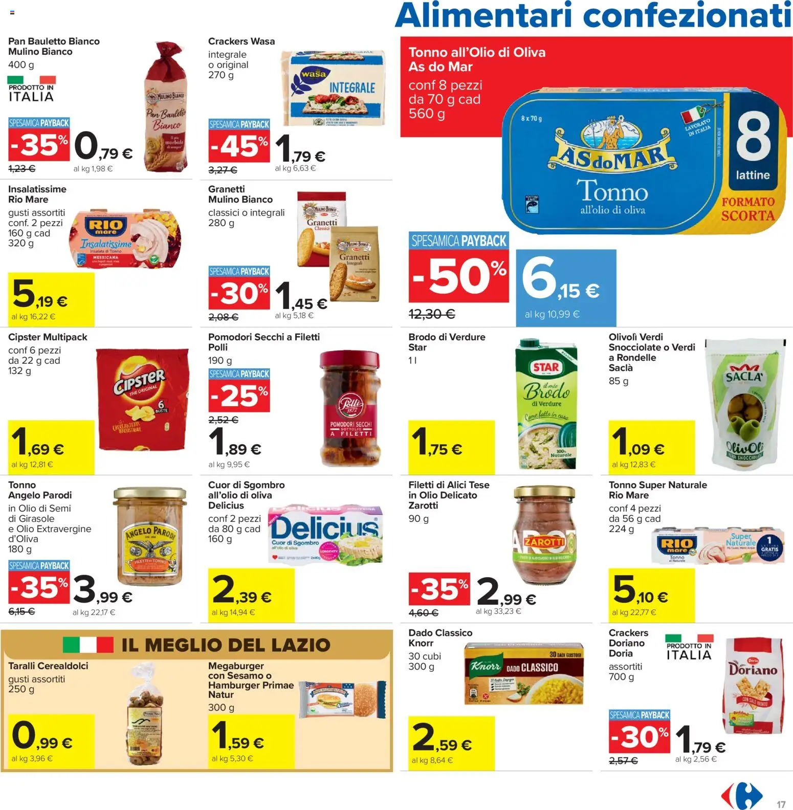 Volantino Carrefour del 13.03.2026 | Pagina: 17 | Prodotti: Sale, Olio, Pomodori, Crackers
