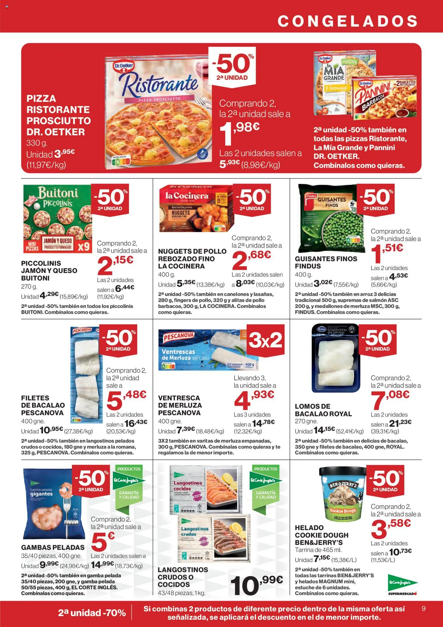 El Corte Inglés ofertas │ válido desde el 12.03.2026 | Página: 9 | Productos: Medallones, Helado, Barbacoa, Canelones