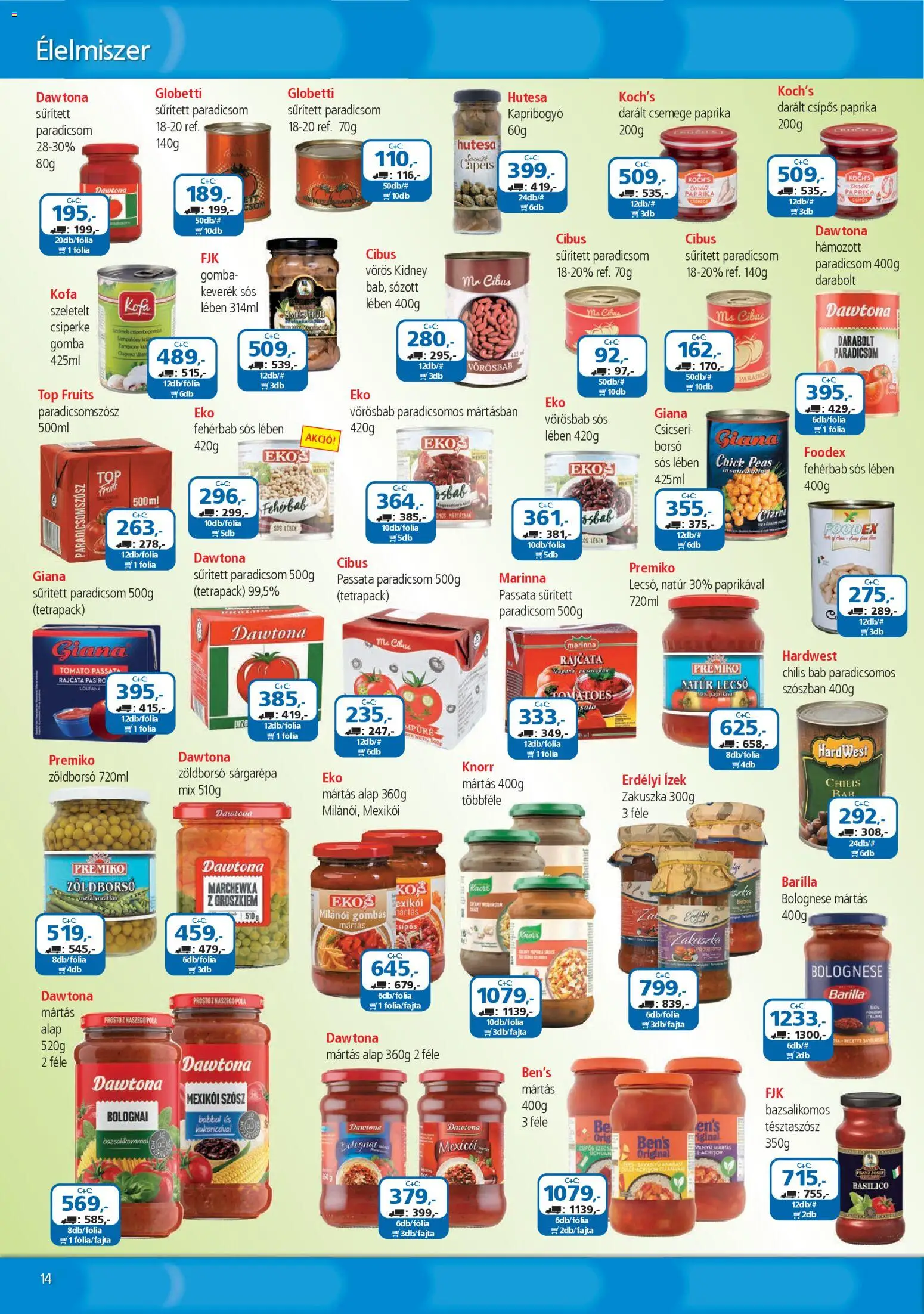 ÁRKLUB akciós ujság - amely érvényes a következő dátumtól: 01.11.2025 | Oldal: 14 | Termékek: Gomba, Paradicsom, Kapribogyó, Szósz