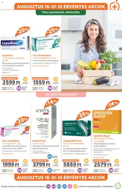 Alma Gyógyszertárak akciós ujság - amely érvényes a következő dátumtól: 01.08.2025 | Oldal: 17 | Termékek: Tévé, Bor, Alma