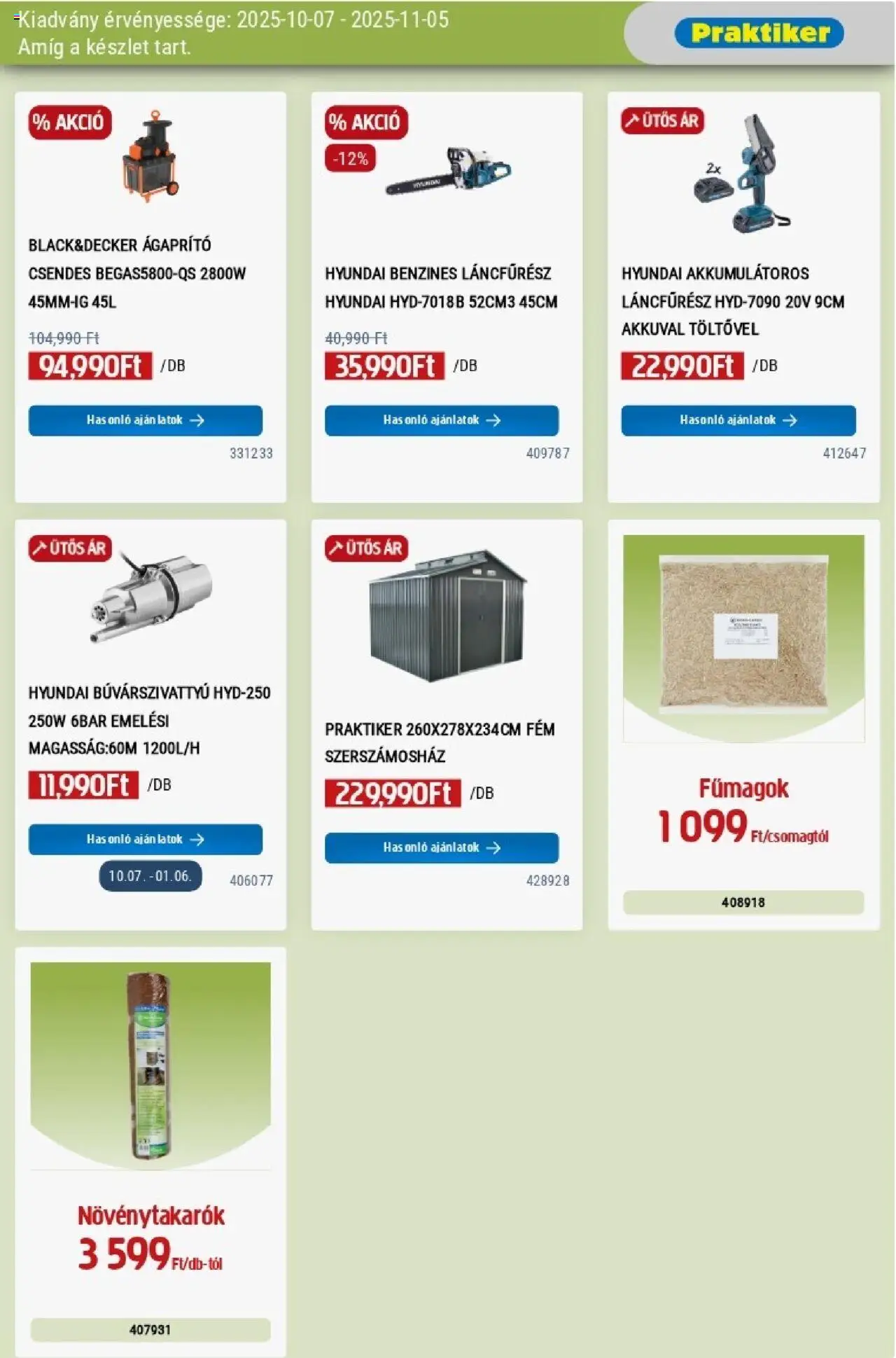 AlphaZoo akciós ujság - amely érvényes a következő dátumtól: 07.10.2025 | Oldal: 13 | Termékek: Búvárszivattyú, Ágaprító, Láncfűrész