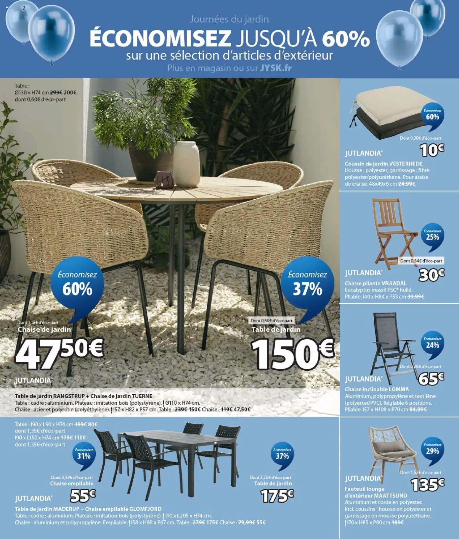 {H1} | Page: 2 | Produits: Table de jardin, Table, Chaise, Cadre