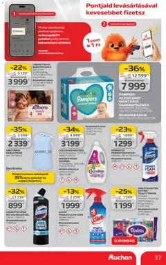Auchan Akciós újság - amely érvényes a következő dátumtól: 19.02.2026 | Oldal: 37 | Termékek: Coccolino, Vízkőoldó, Mosókapszula, WC