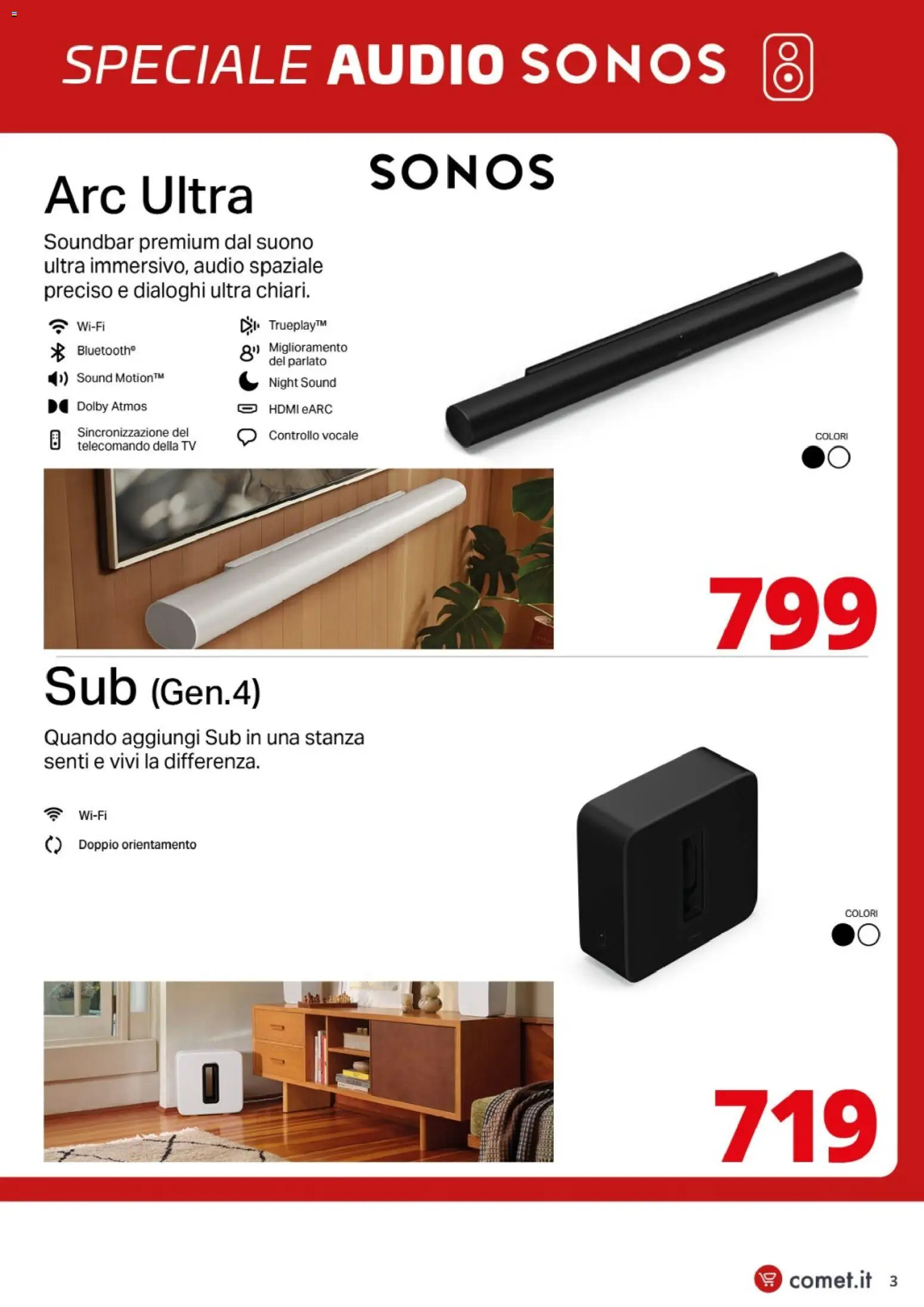 Volantino Comet del 22.11.2025 | Pagina: 3 | Prodotti: Telecomando, Soundbar, TV, Audio