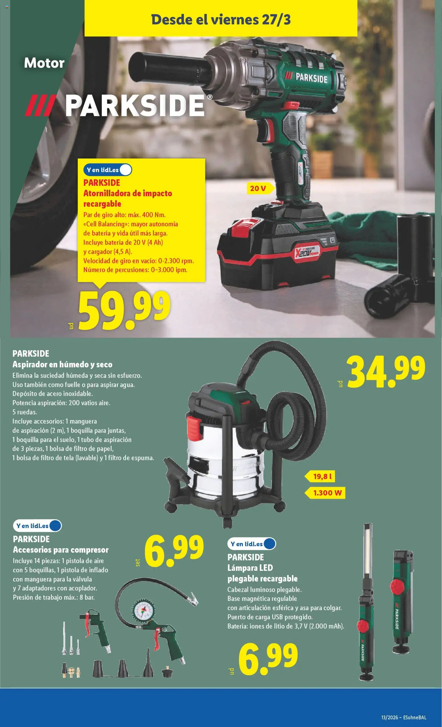 Lidl folleto de bazar │ válido desde el 23.03.2026 | Página: 21 | Productos: Manguera, Bolsa, USB, Lámpara