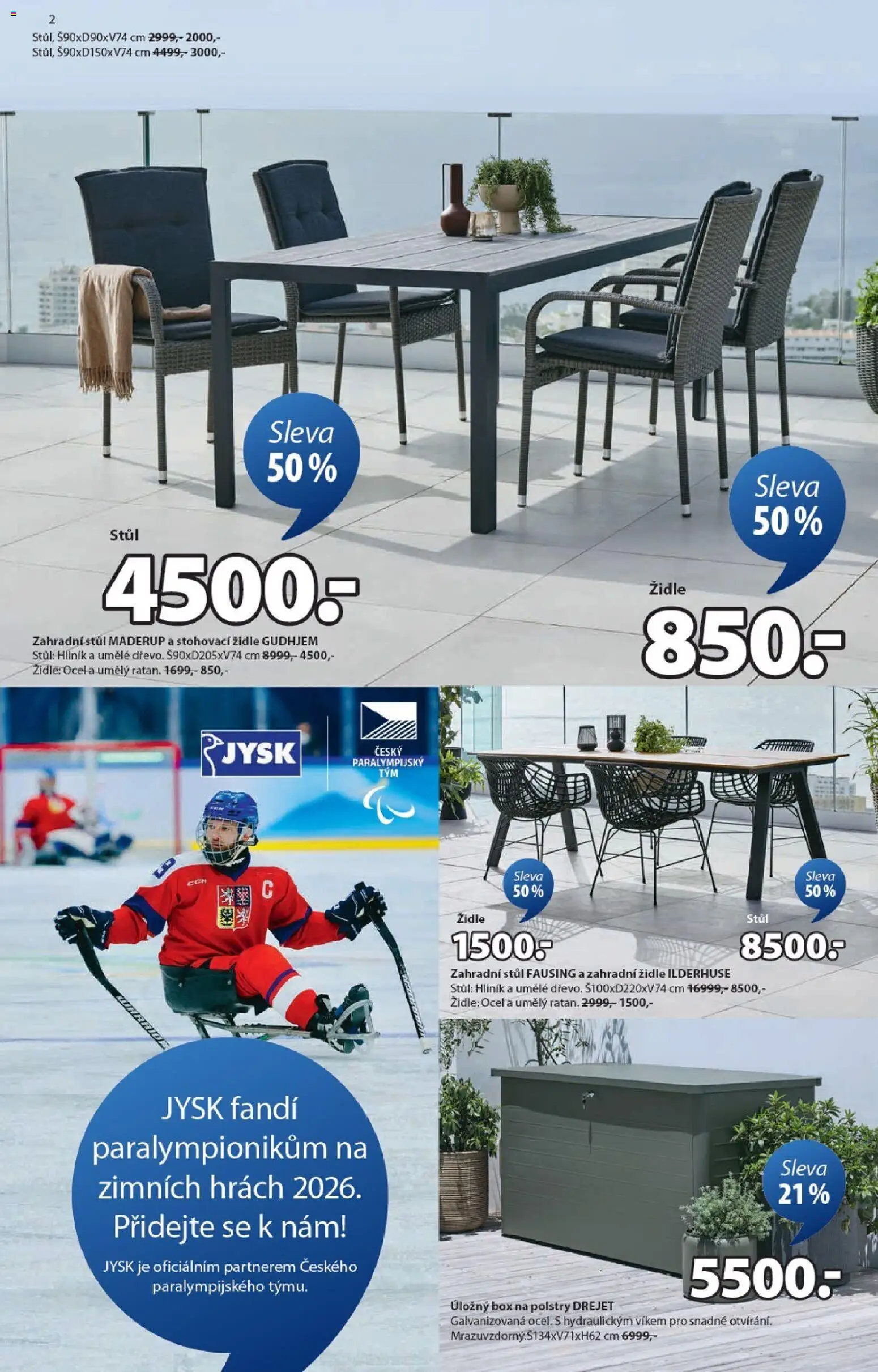 JYSK leták - Slevy od 23.02.2026 | Strana: 2 | Produkty: Hrách, Úložný box, Stůl, Židle