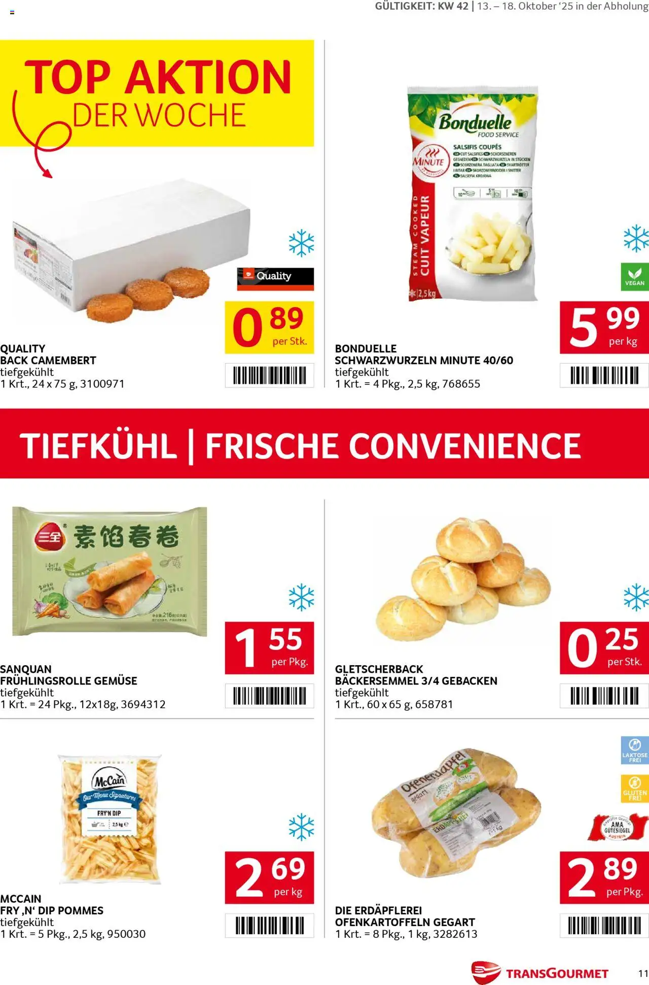 Transgourmet Flugblatt gültig ab 13.10.2025 | Seite: 11 | Produkte: Gemüse