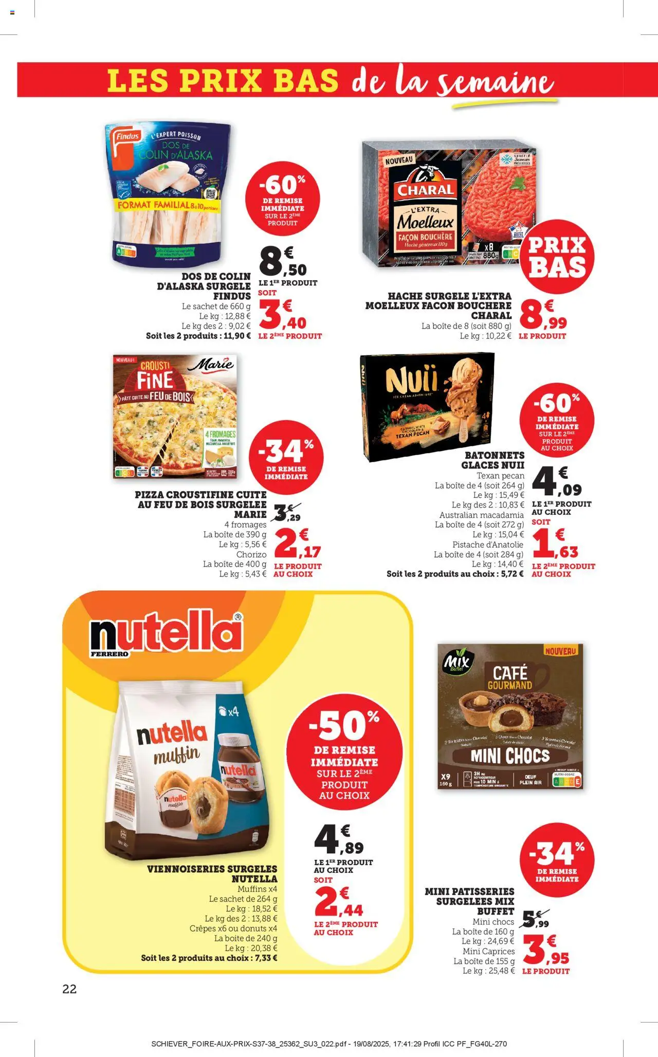  | Page: 22 | Produits: Chorizo, Réfrigérateur, Viennoiseries, Pizza