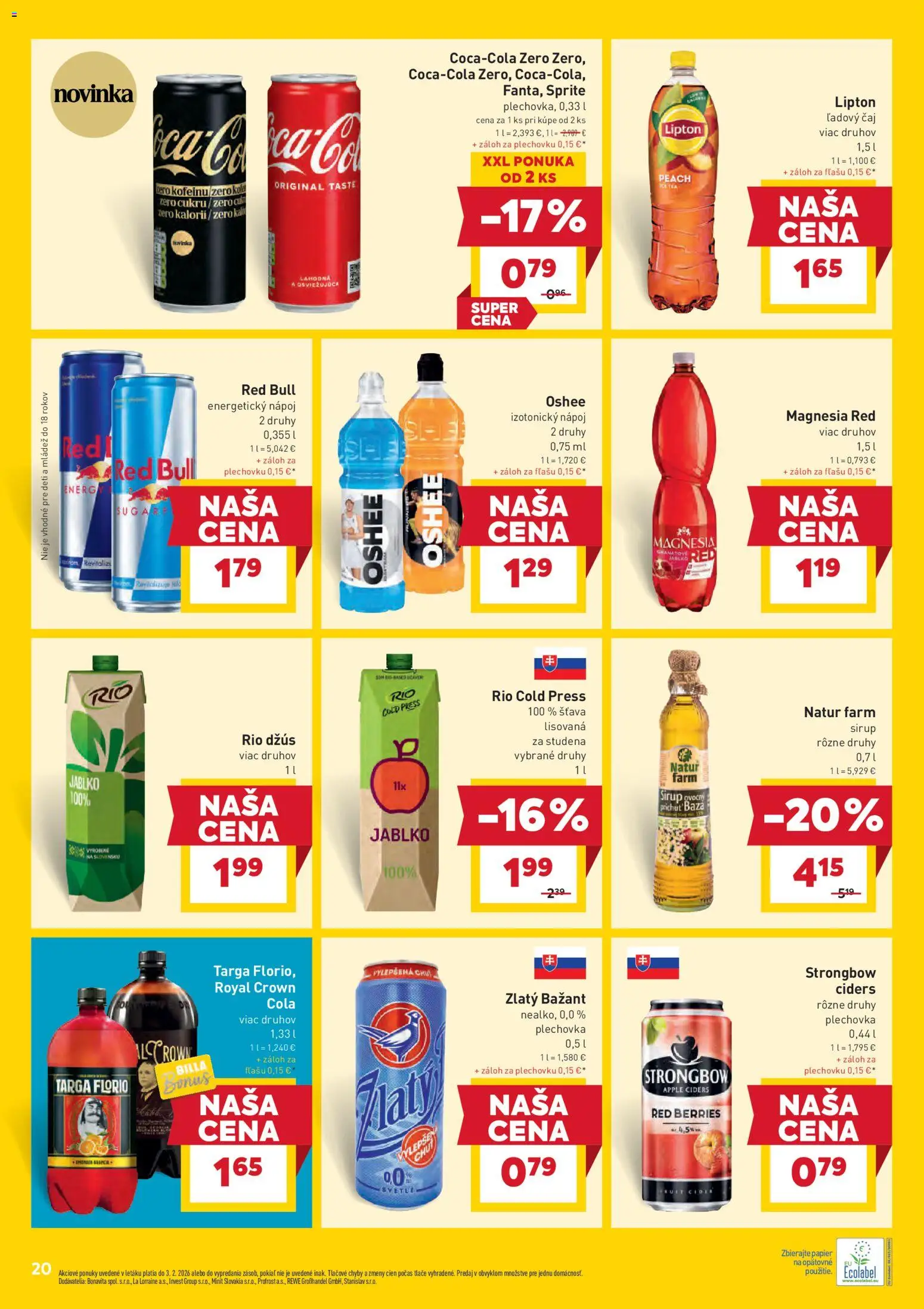 Nové Billa akcie – leták je platný od 28.01.2026 | Strana: 22 | Produkty: Čaj, Apple, Red Bull, Strongbow