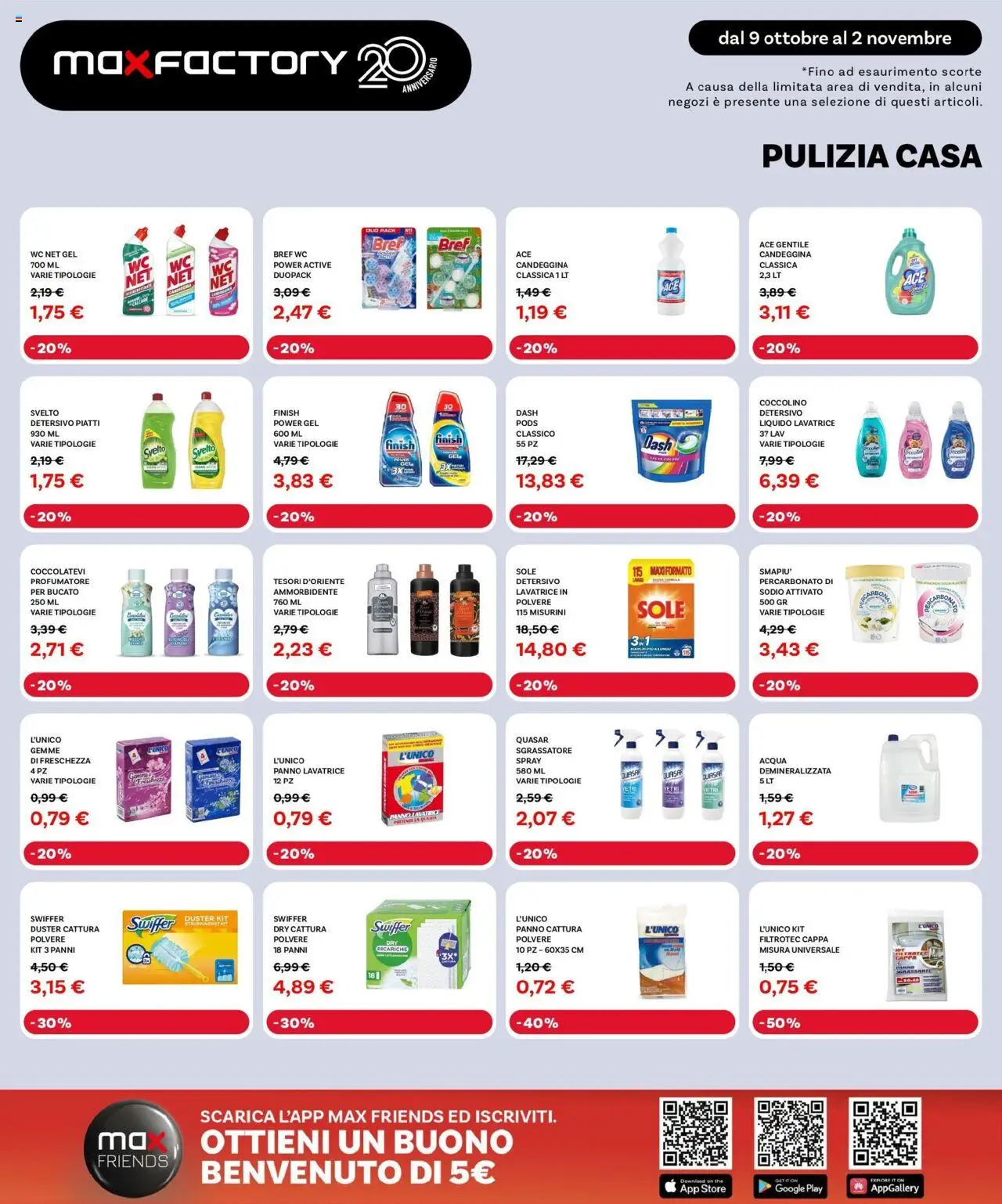 Volantino Max Factory del 09.10.2025 | Pagina: 18 | Prodotti: Sgrassatore, Lavatrice, The, WC
