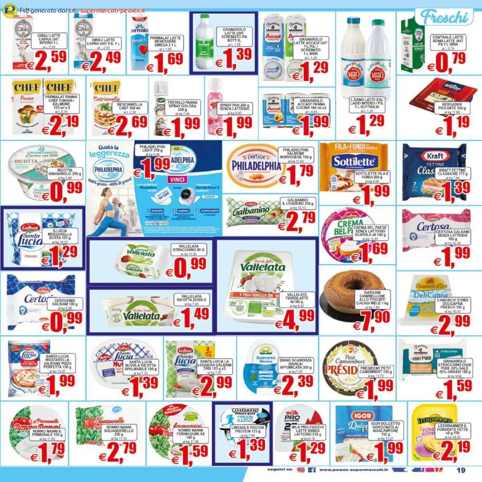 Volantino Pewex del 07.04.2026 | Pagina: 19 | Prodotti: Mozzarella senza lattosio, Mele, Sale, Stracchino
