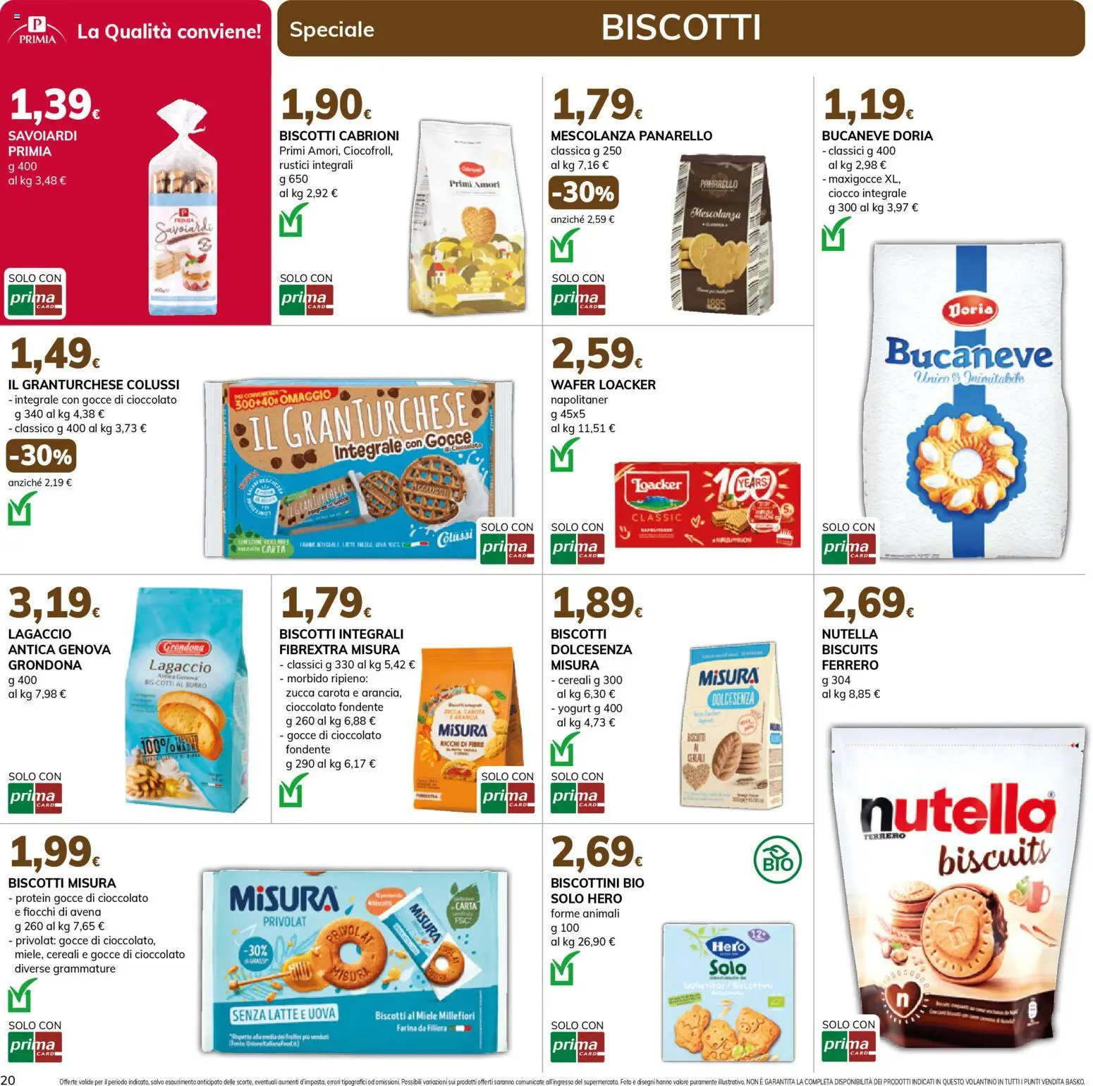 Volantino Basko del 27.01.2026 | Pagina: 20 | Prodotti: Fiocchi, Burro, Nutella, Miele