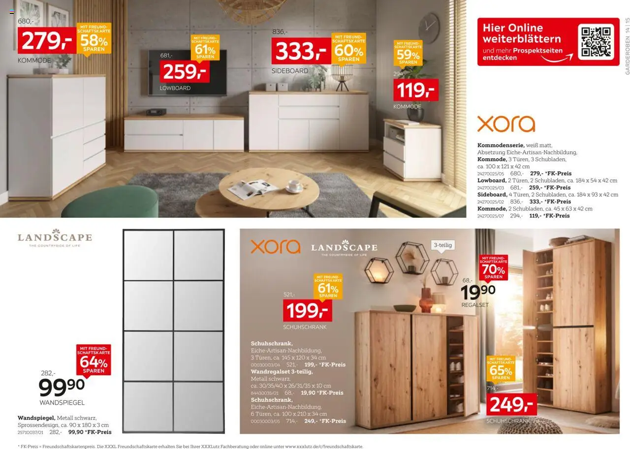 XXXL Lutz Deutschlands Nr. 1 beim Preis! – gültig ab 22.09.2025 | Seite: 14 | Produkte: Sideboard, Lowboard, Kommode, Wandspiegel