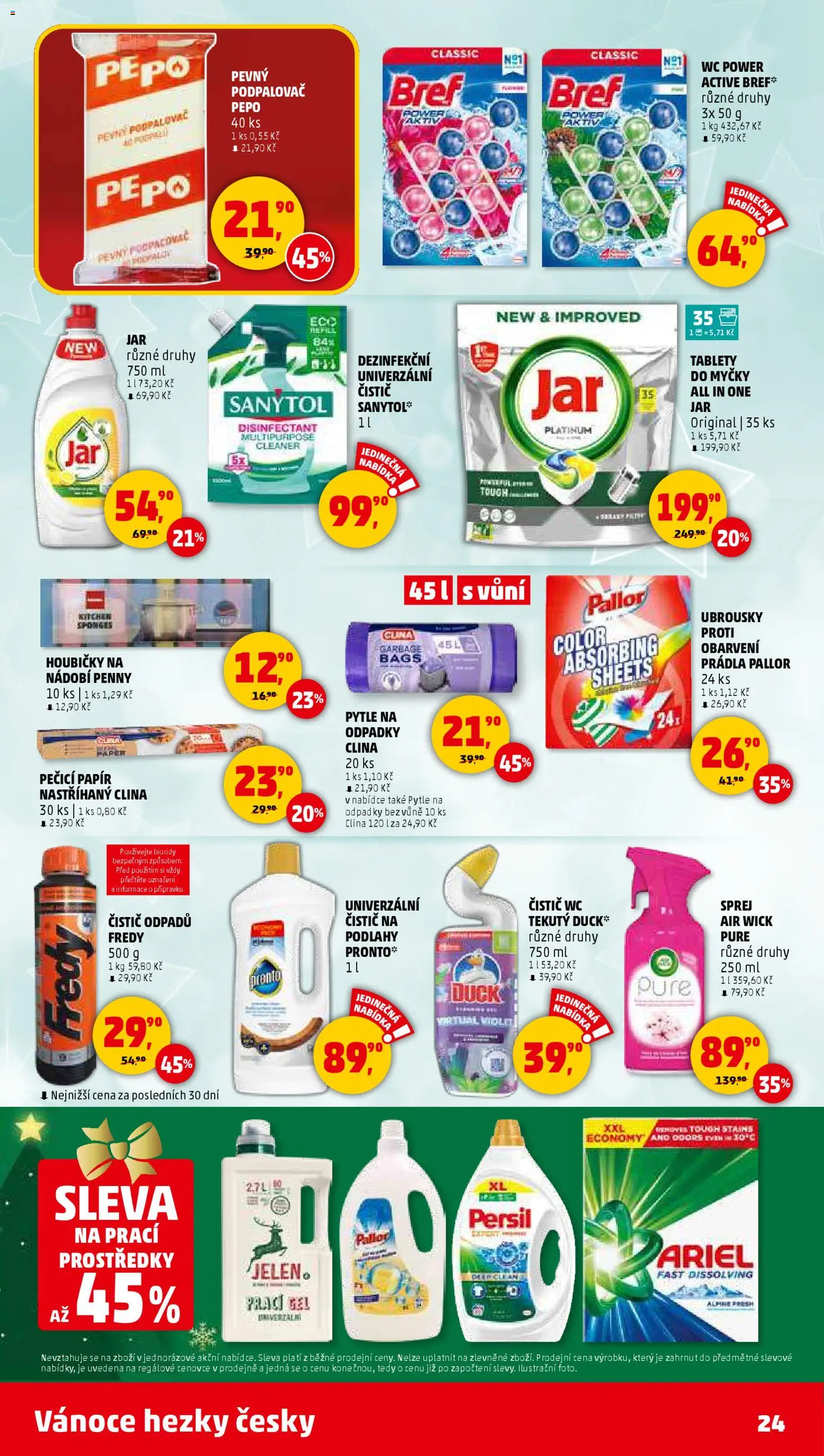 Penny Market leták - Čtvrtečník od 04.12.2025 | Strana: 24 | Produkty: Nádobí, Ariel, Wc čistič, Sanytol