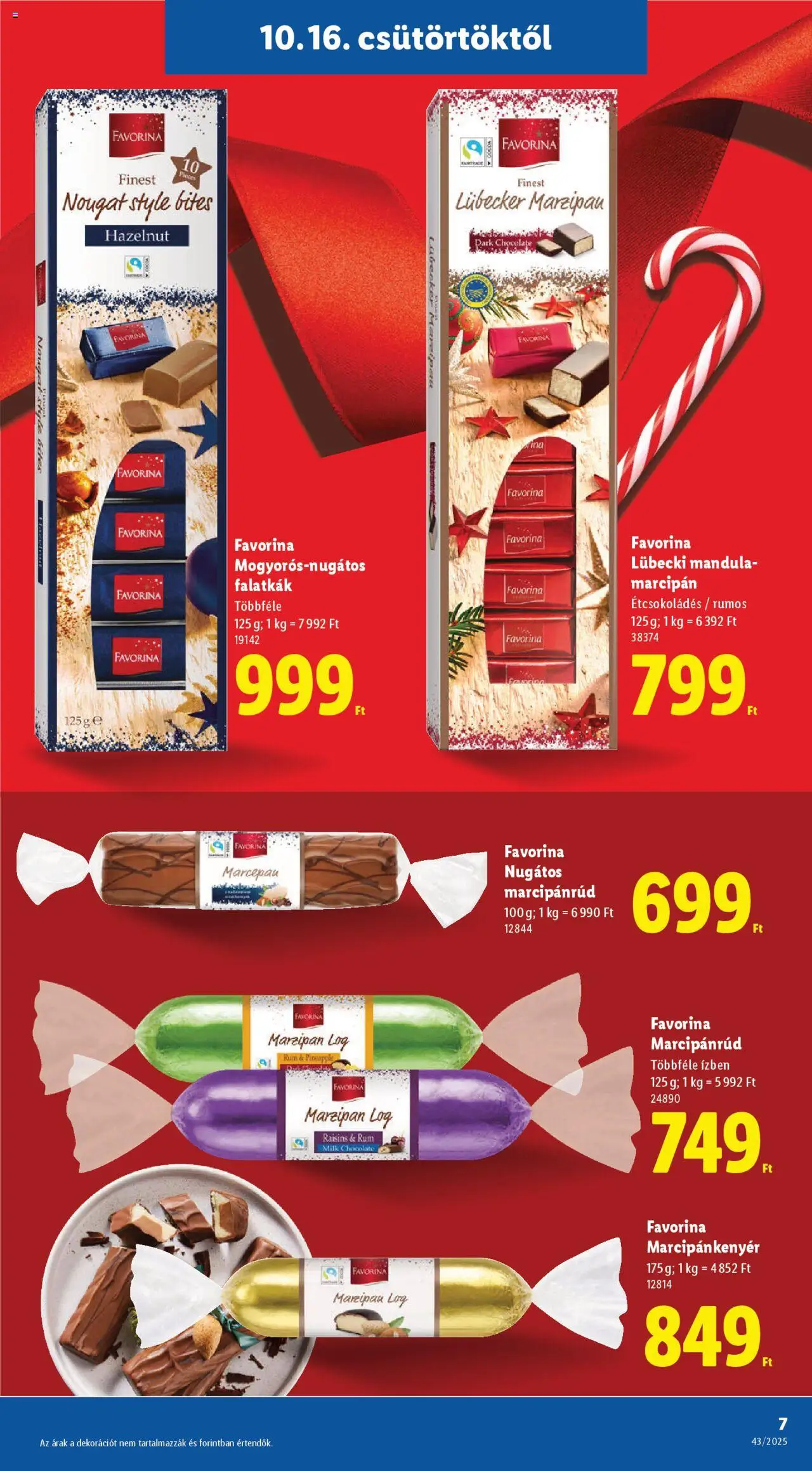 Lidl akciós ujság - amely érvényes a következő dátumtól: 16.10.2025 | Oldal: 7 | Termékek: Marcipan, Mandula, Rum