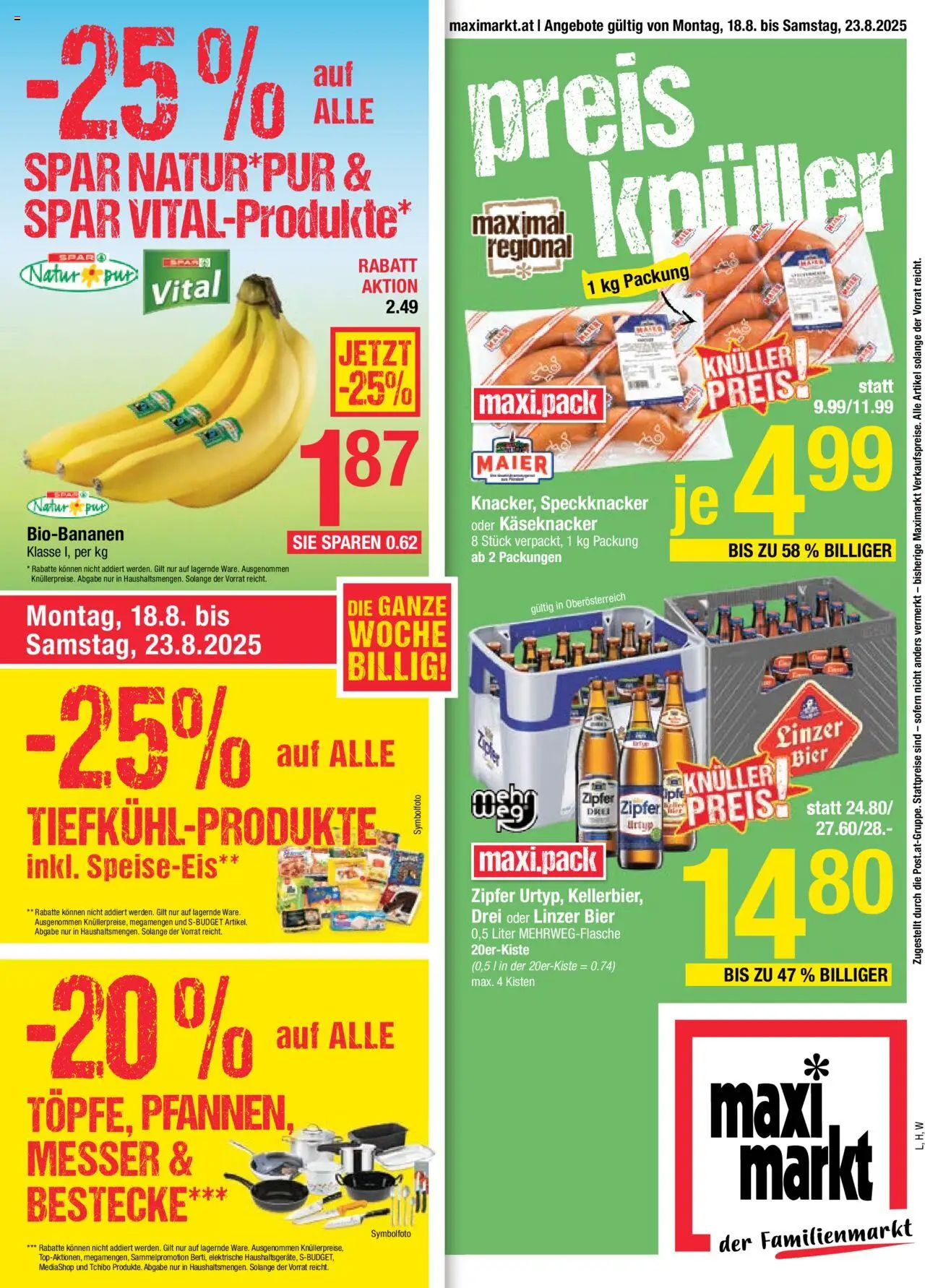 Maximarkt Flugblatt gültig ab 18.08.2025 | Seite: 1 | Produkte: Bier
