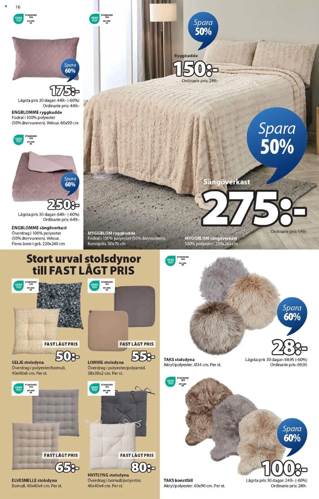 JYSK reklamblad aktuell från 22.09.2025 | Sida: 16 | Produkter: Sängöverkast