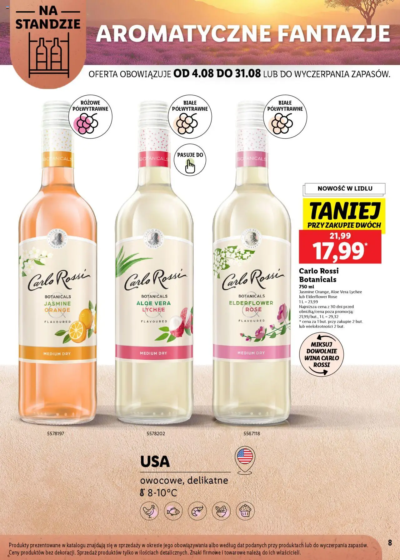 Lidl Katalog karta win od 04.08.2025 | Strona: 8 | Produkty: Carlo Rossi