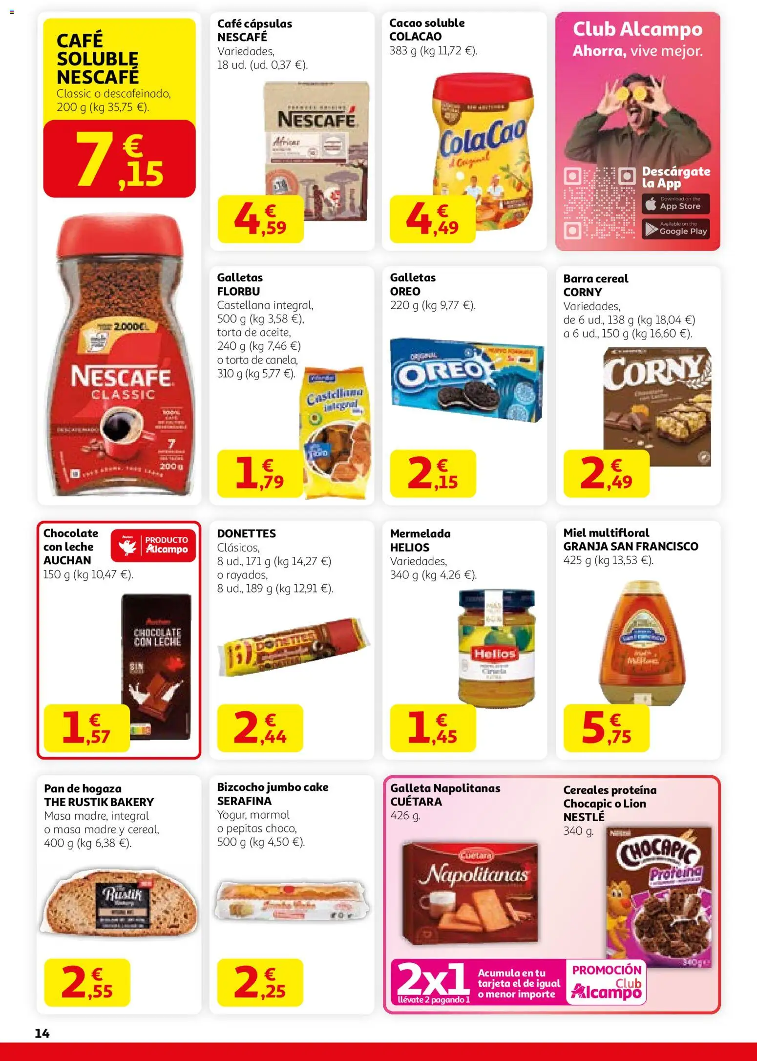 Alcampo - HG Nacional  │ válido desde el 29.01.2026 | Página: 14 | Productos: Chocolate, Galletas, Bizcocho, Chocolate con leche